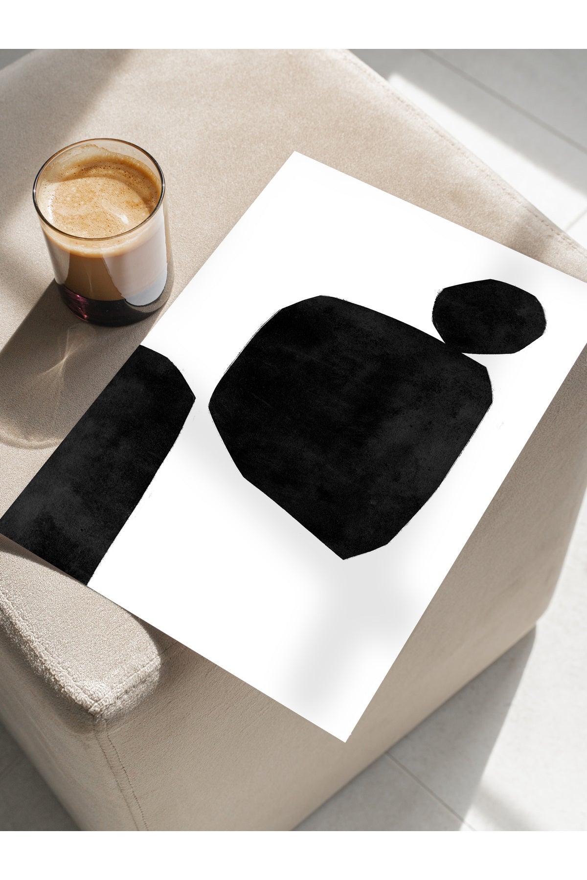 Siyah Beyaz Soyut Temalı Çerçevesiz Poster