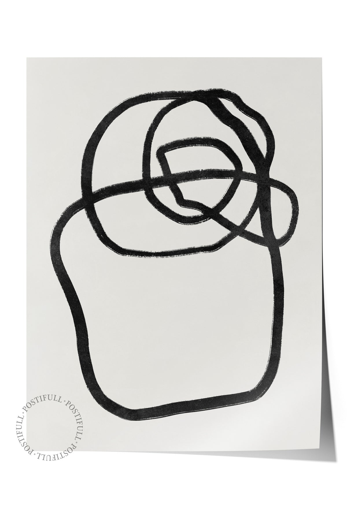 Siyah Beyaz Soyut Temalı Çerçevesiz Poster