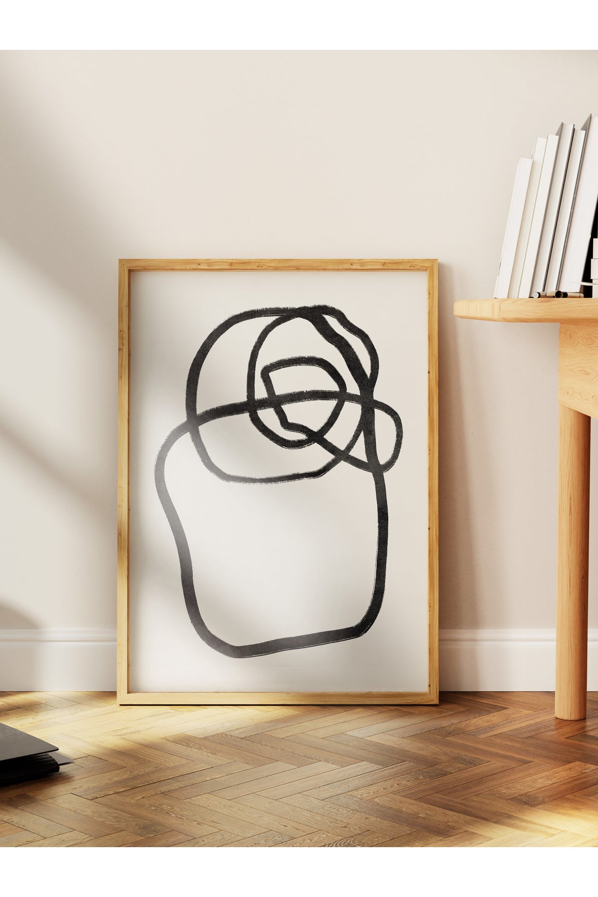 Siyah Beyaz Soyut Temalı Çerçevesiz Poster