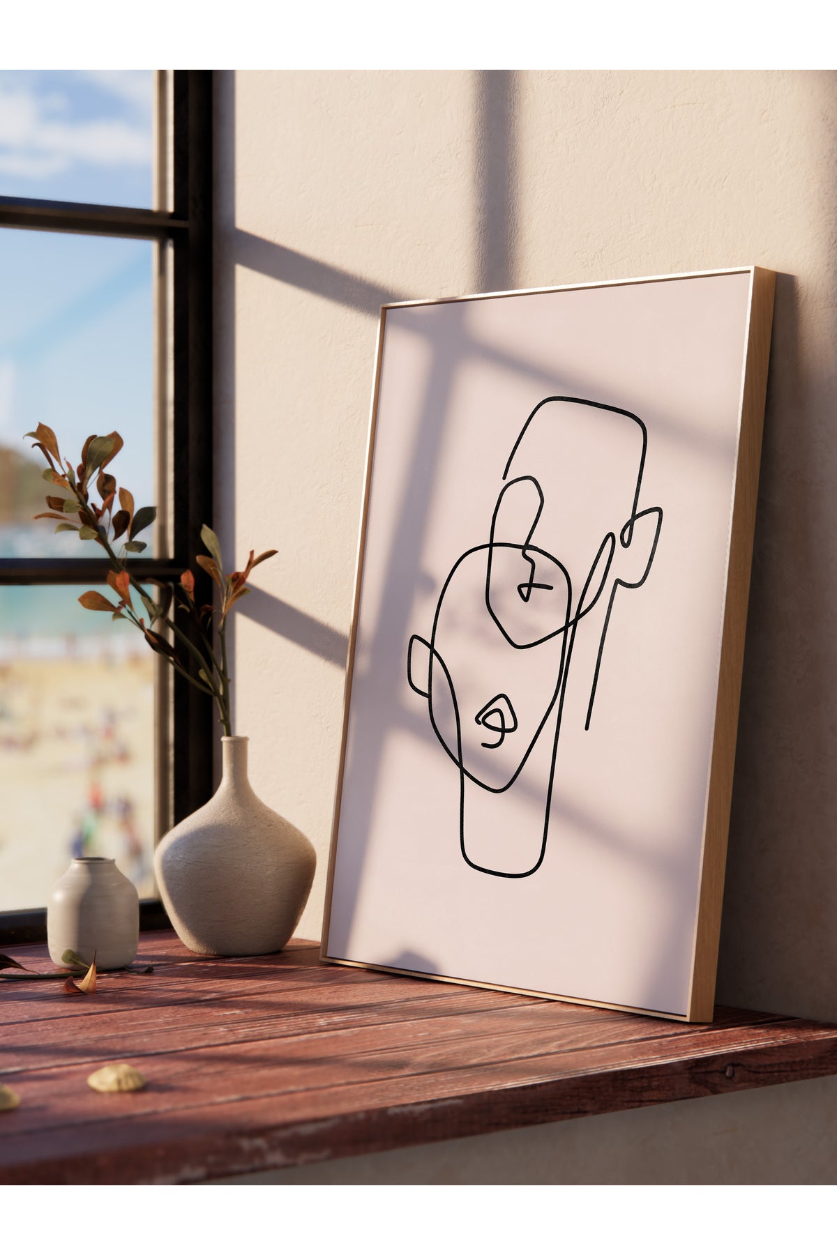 Siyah Beyaz Soyut Temalı Çerçevesiz Poster