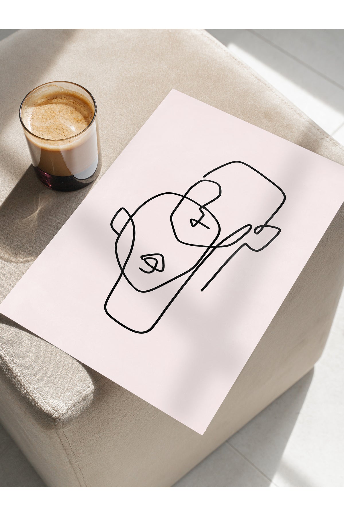 Siyah Beyaz Soyut Temalı Çerçevesiz Poster