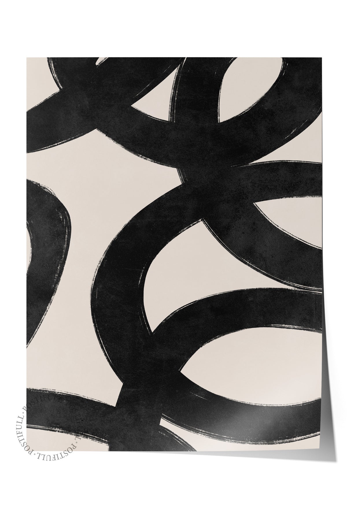 Siyah Beyaz Soyut Temalı Çerçevesiz Poster