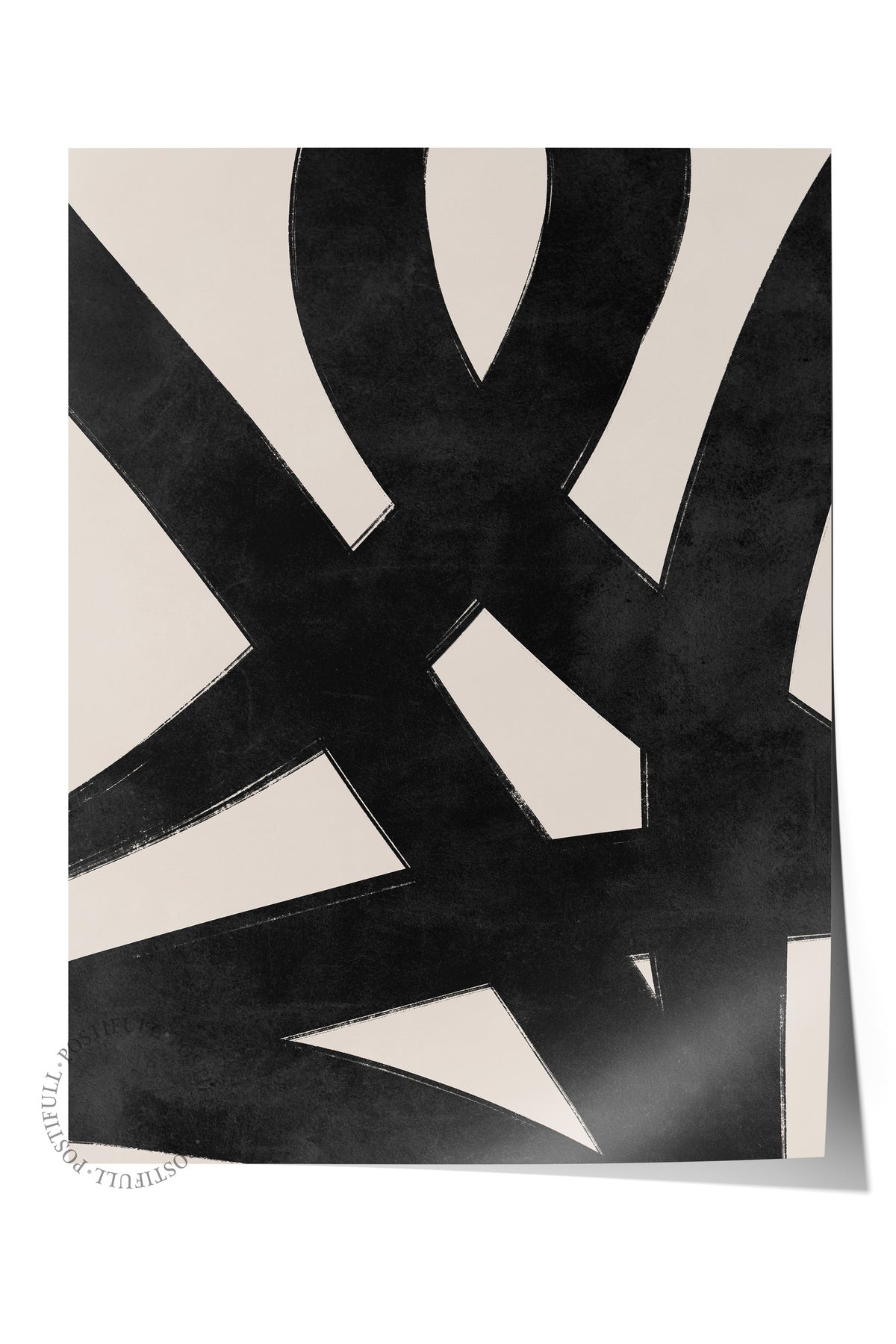 Siyah Beyaz Soyut Temalı Çerçevesiz Poster