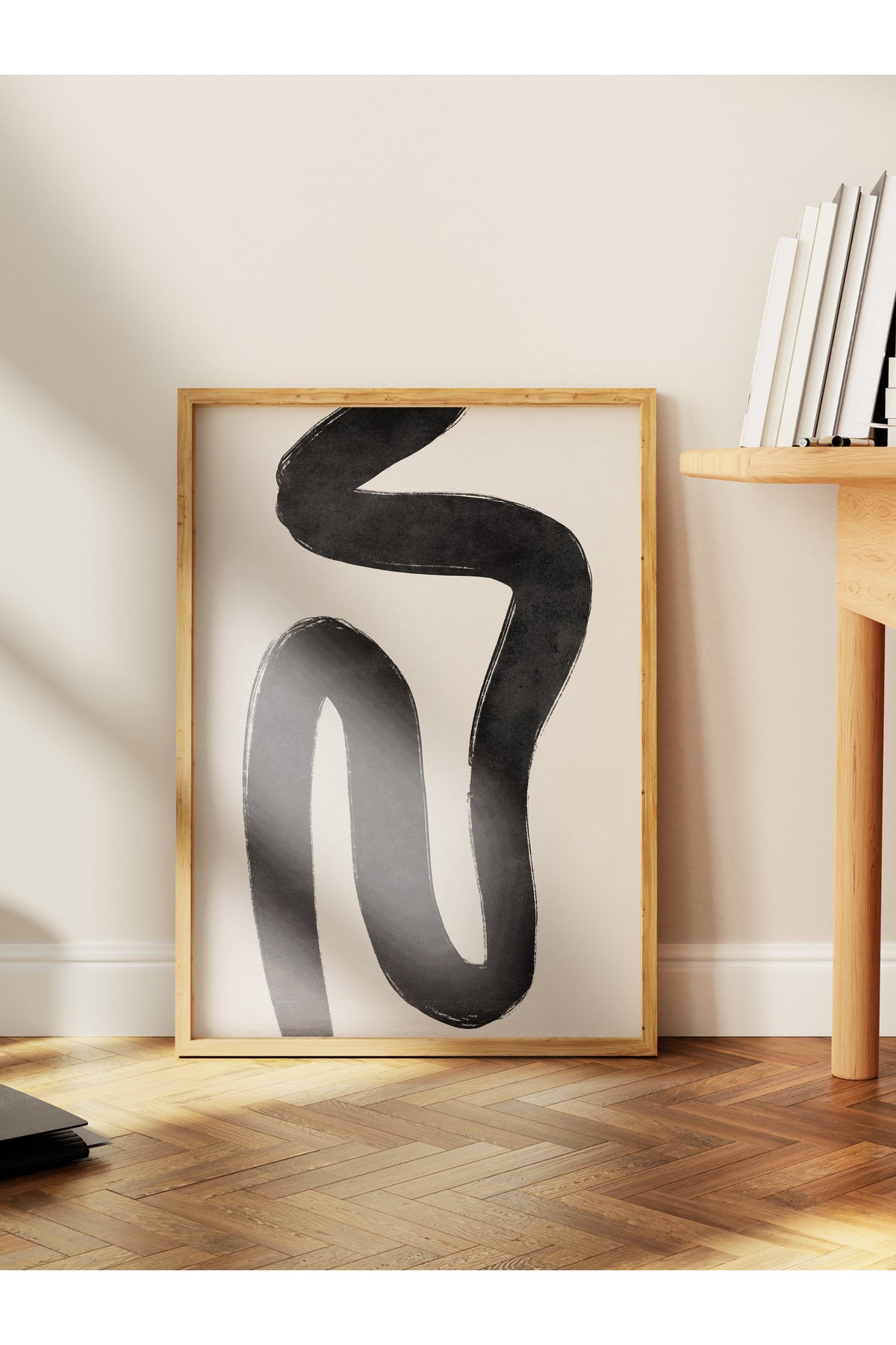 Siyah Beyaz Soyut Temalı Çerçevesiz Poster