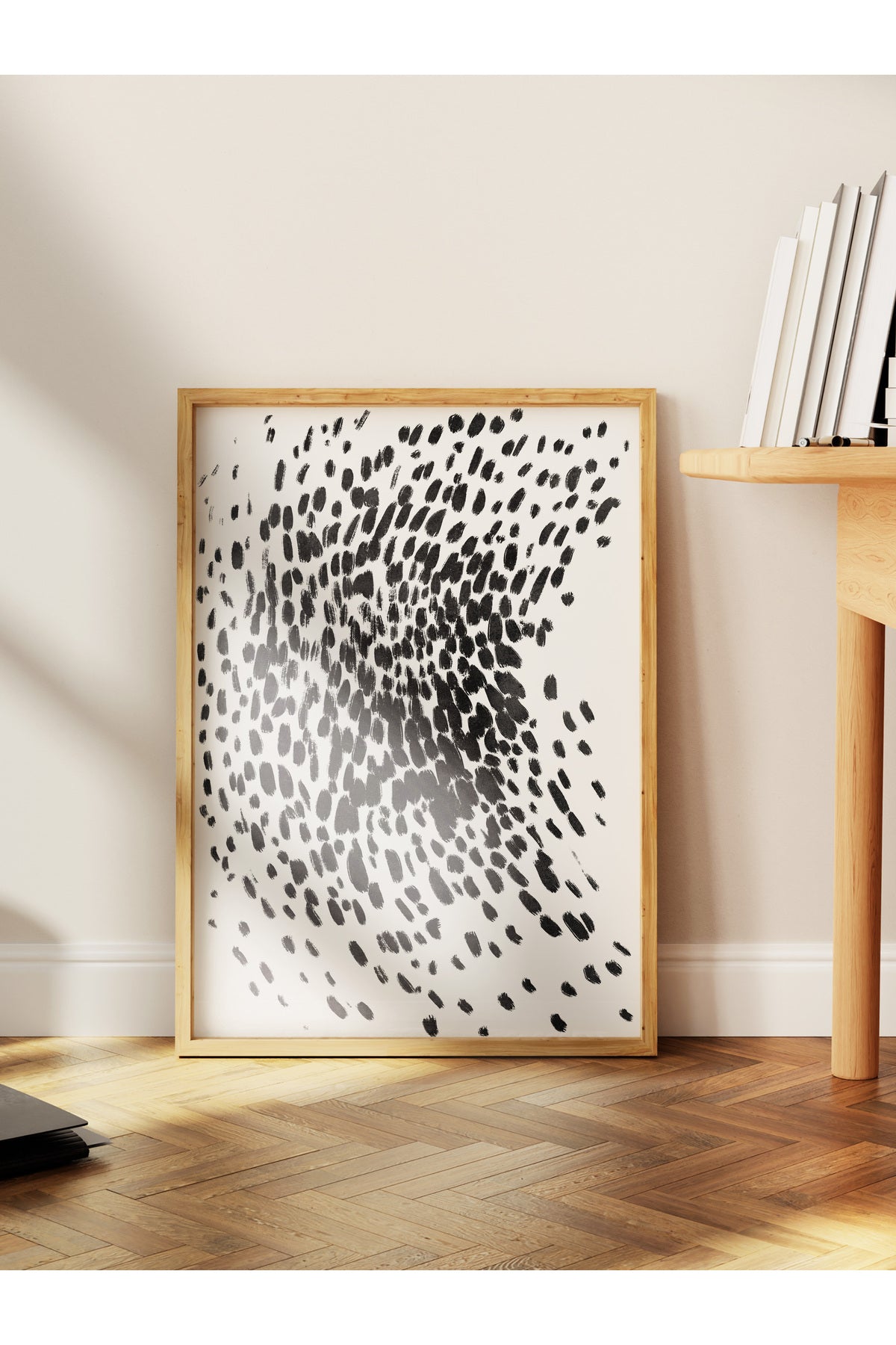 Siyah Beyaz Soyut Temalı Çerçevesiz Poster