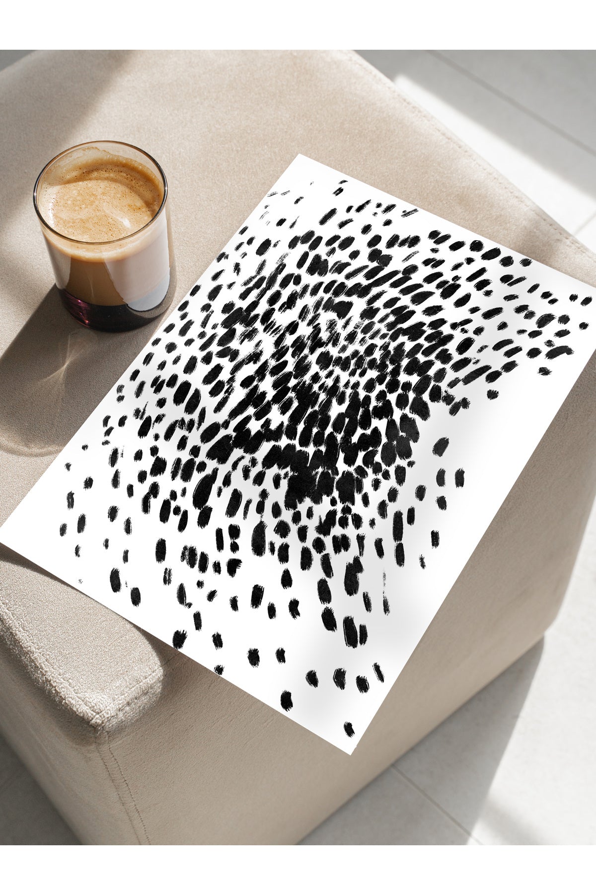 Siyah Beyaz Soyut Temalı Çerçevesiz Poster