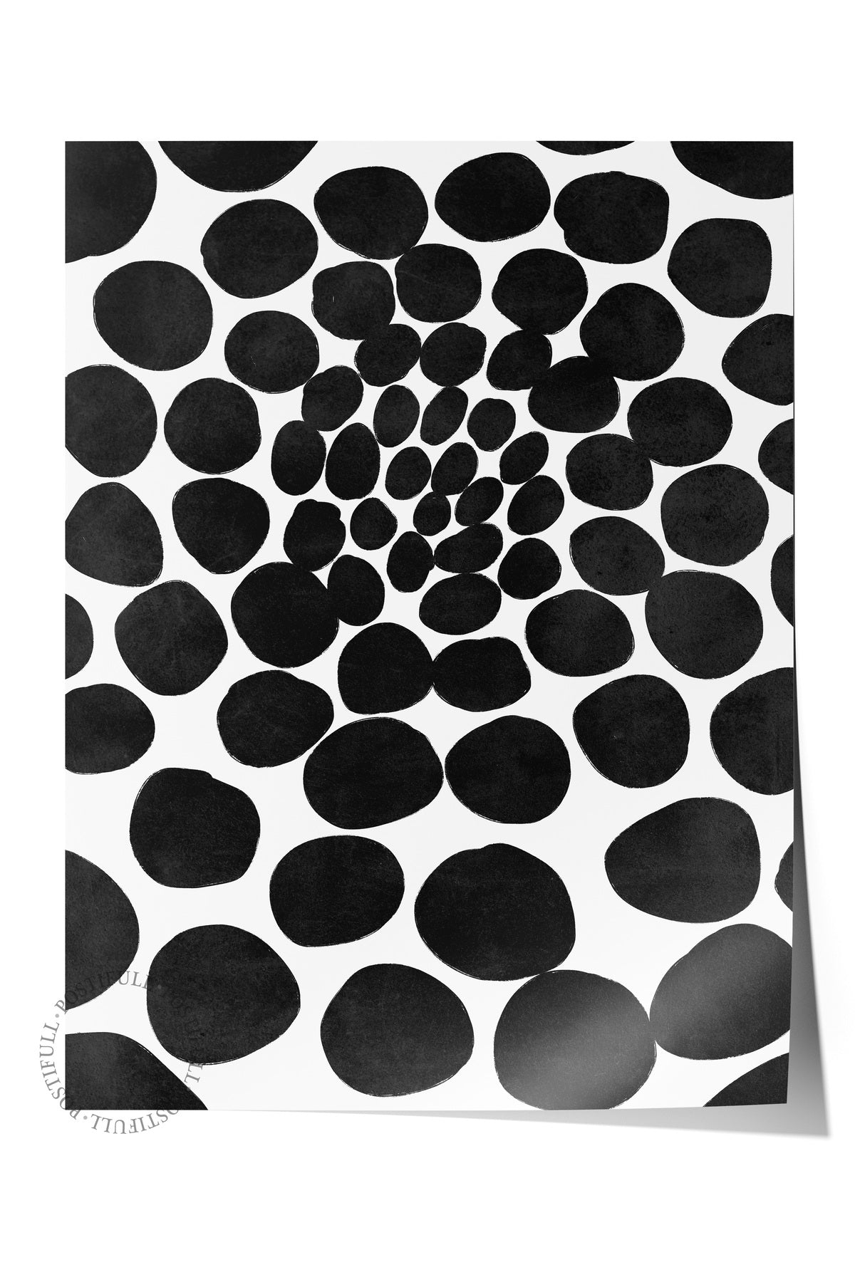 Siyah Beyaz Soyut Temalı Çerçevesiz Poster