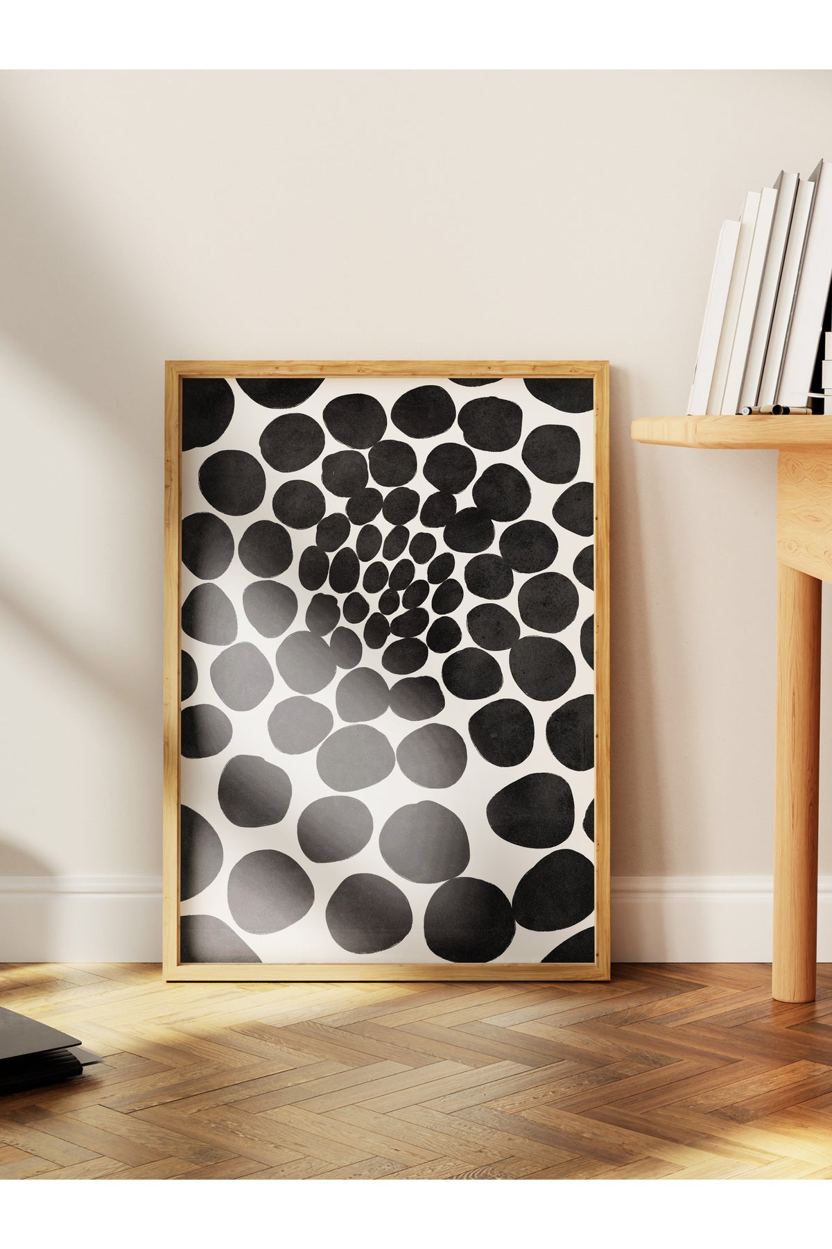 Siyah Beyaz Soyut Temalı Çerçevesiz Poster