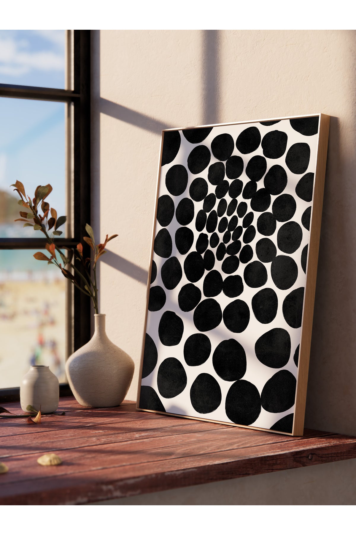 Siyah Beyaz Soyut Temalı Çerçevesiz Poster