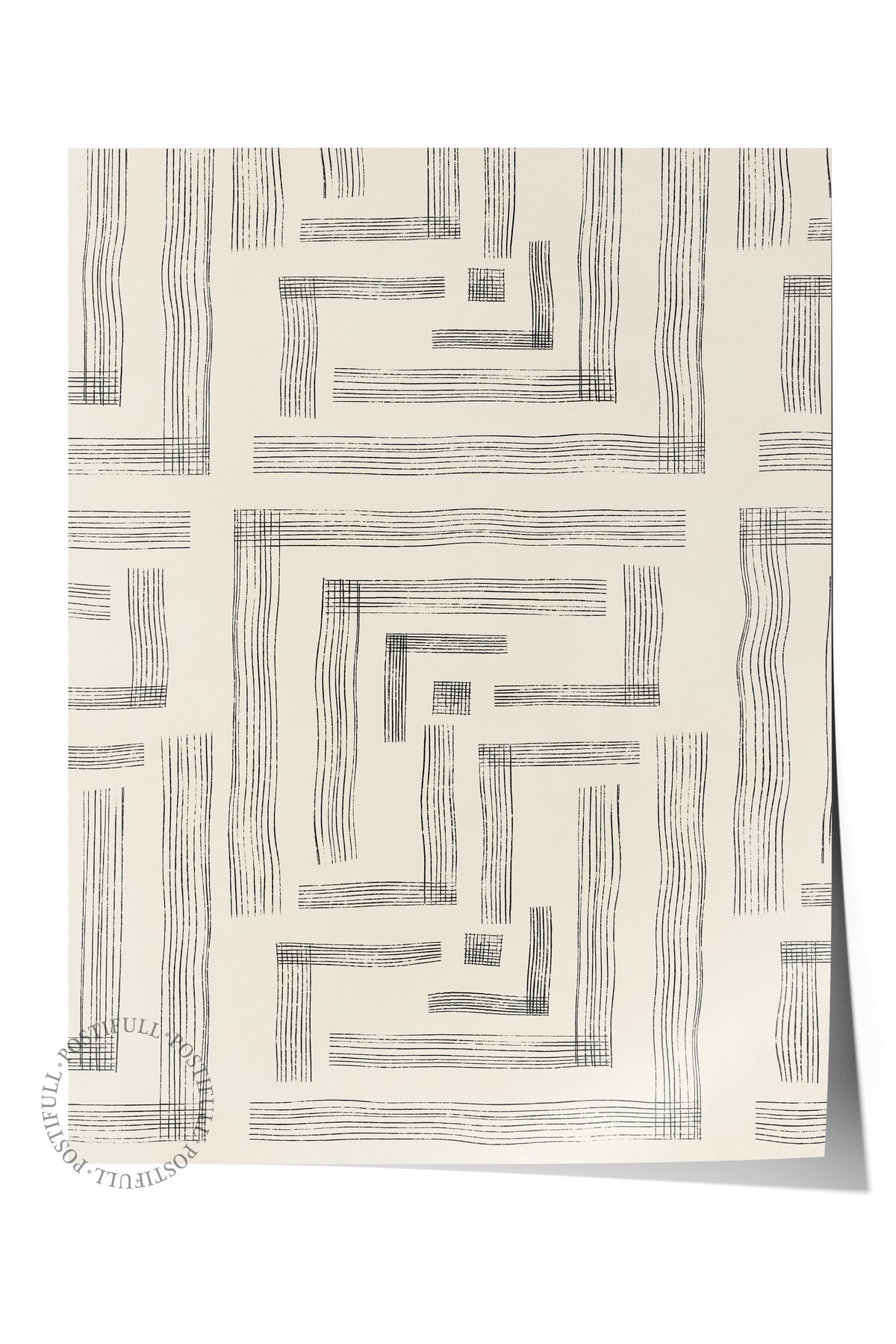 Siyah Beyaz Soyut Temalı Çerçevesiz Poster