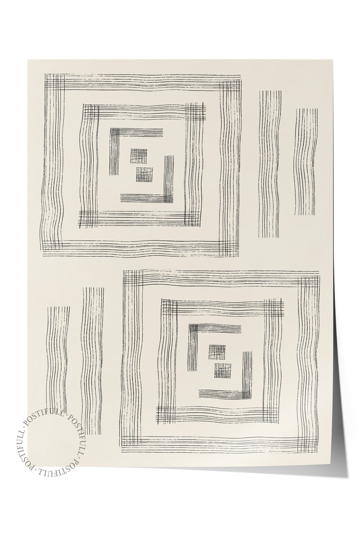 Siyah Beyaz Soyut Temalı Çerçevesiz Poster