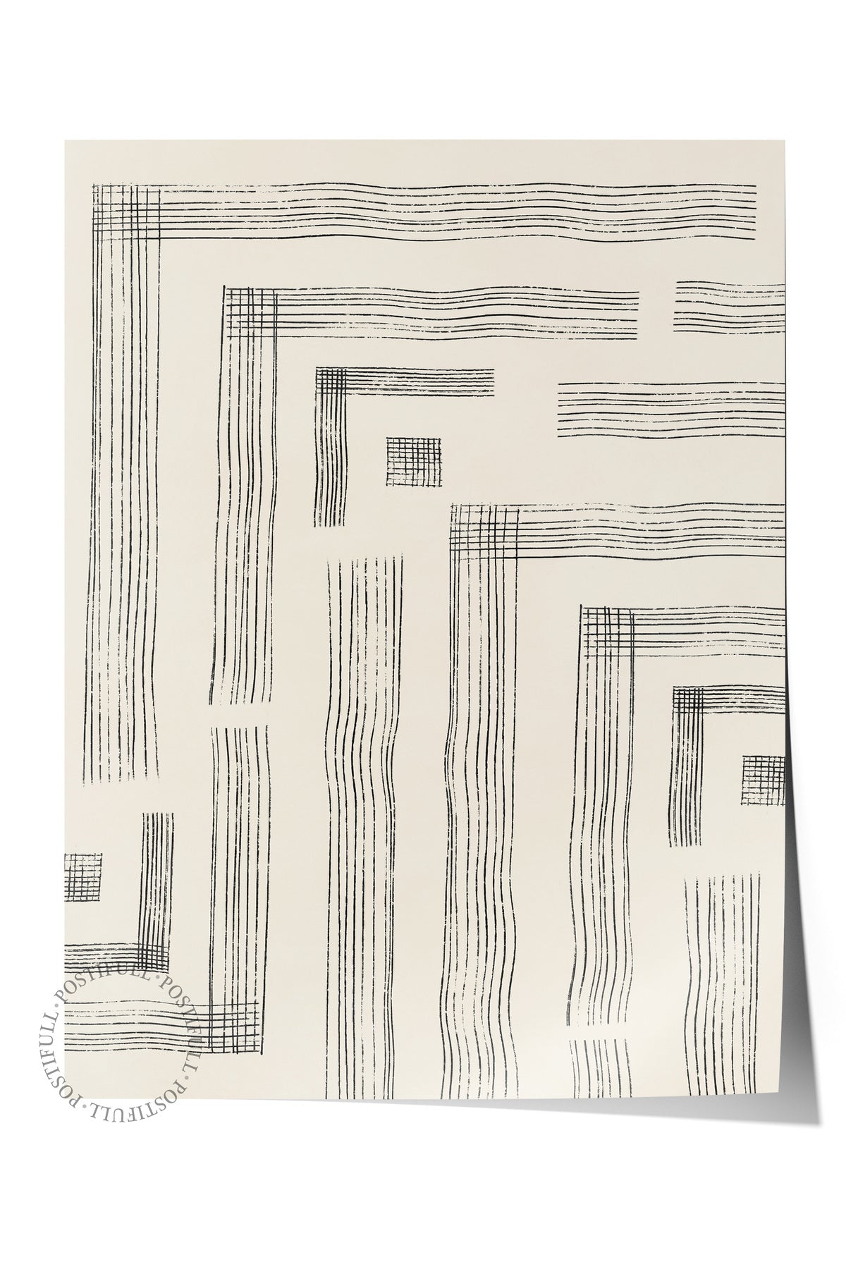 Siyah Beyaz Soyut Temalı Çerçevesiz Poster