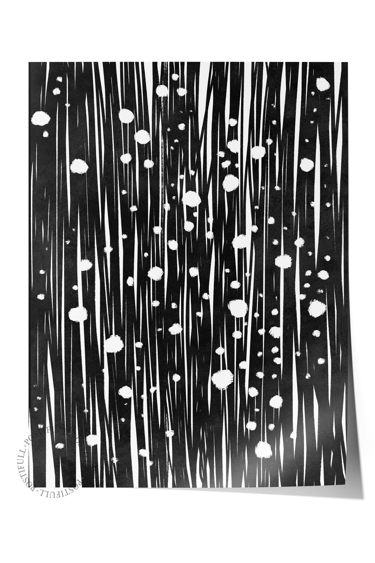 Siyah Beyaz Soyut Temalı Çerçevesiz Poster