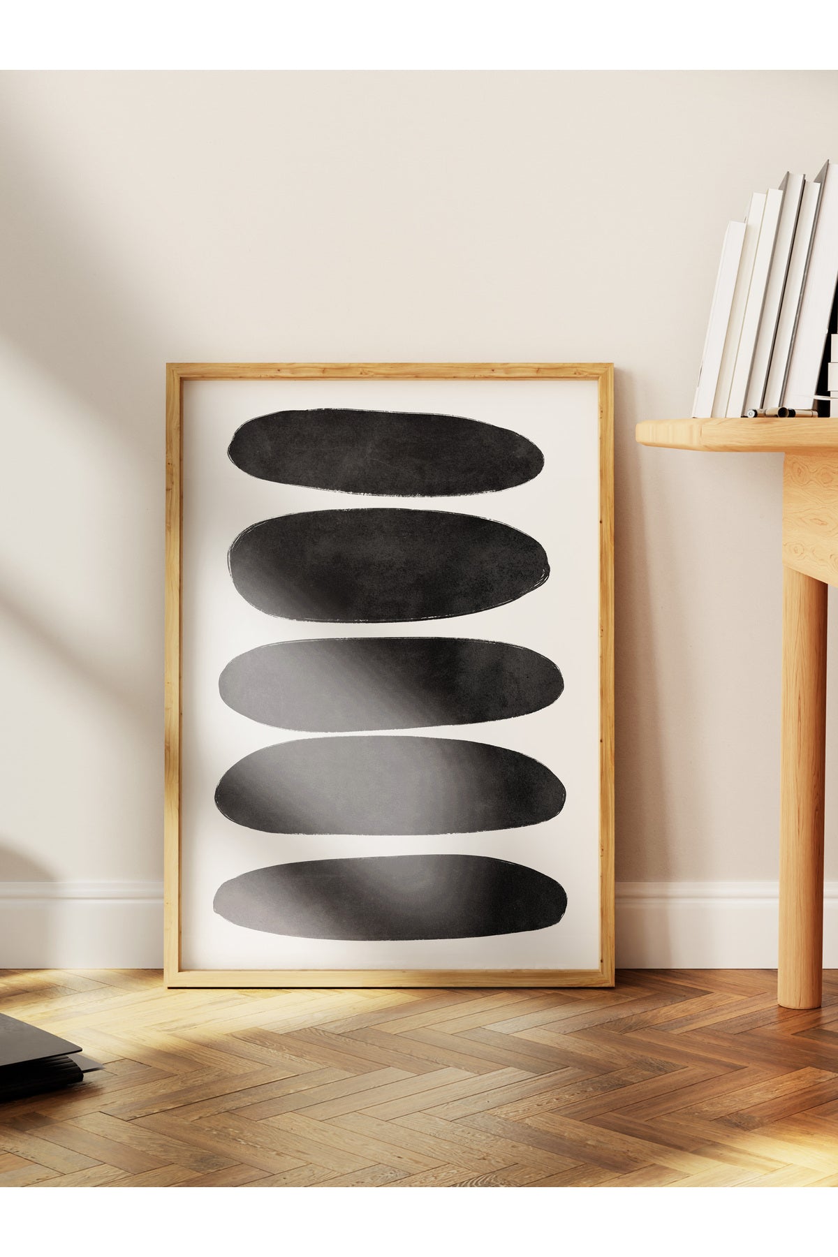 Siyah Beyaz Soyut Temalı Çerçevesiz Poster