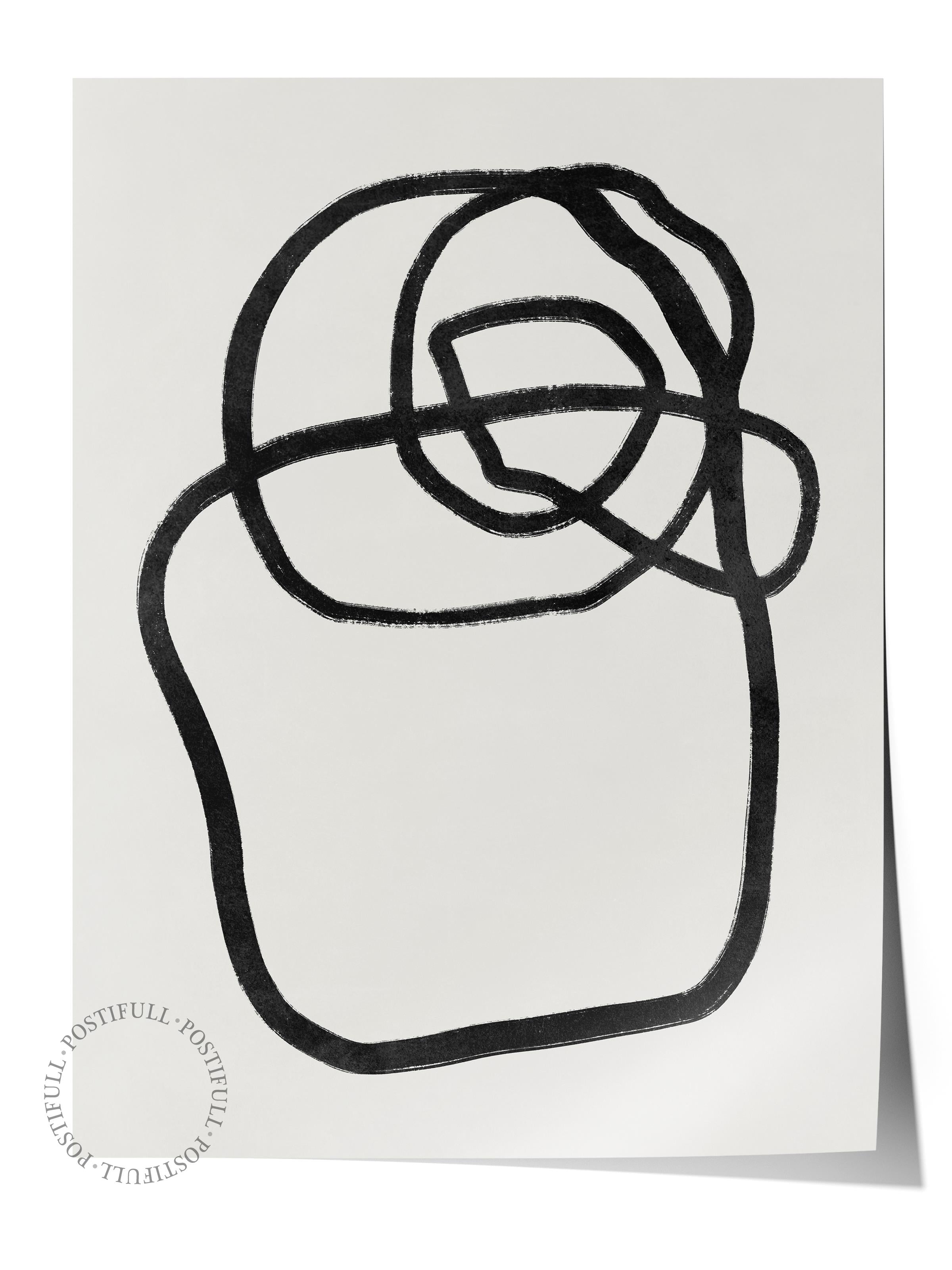 Siyah Beyaz Soyut Temalı Çerçevesiz Poster