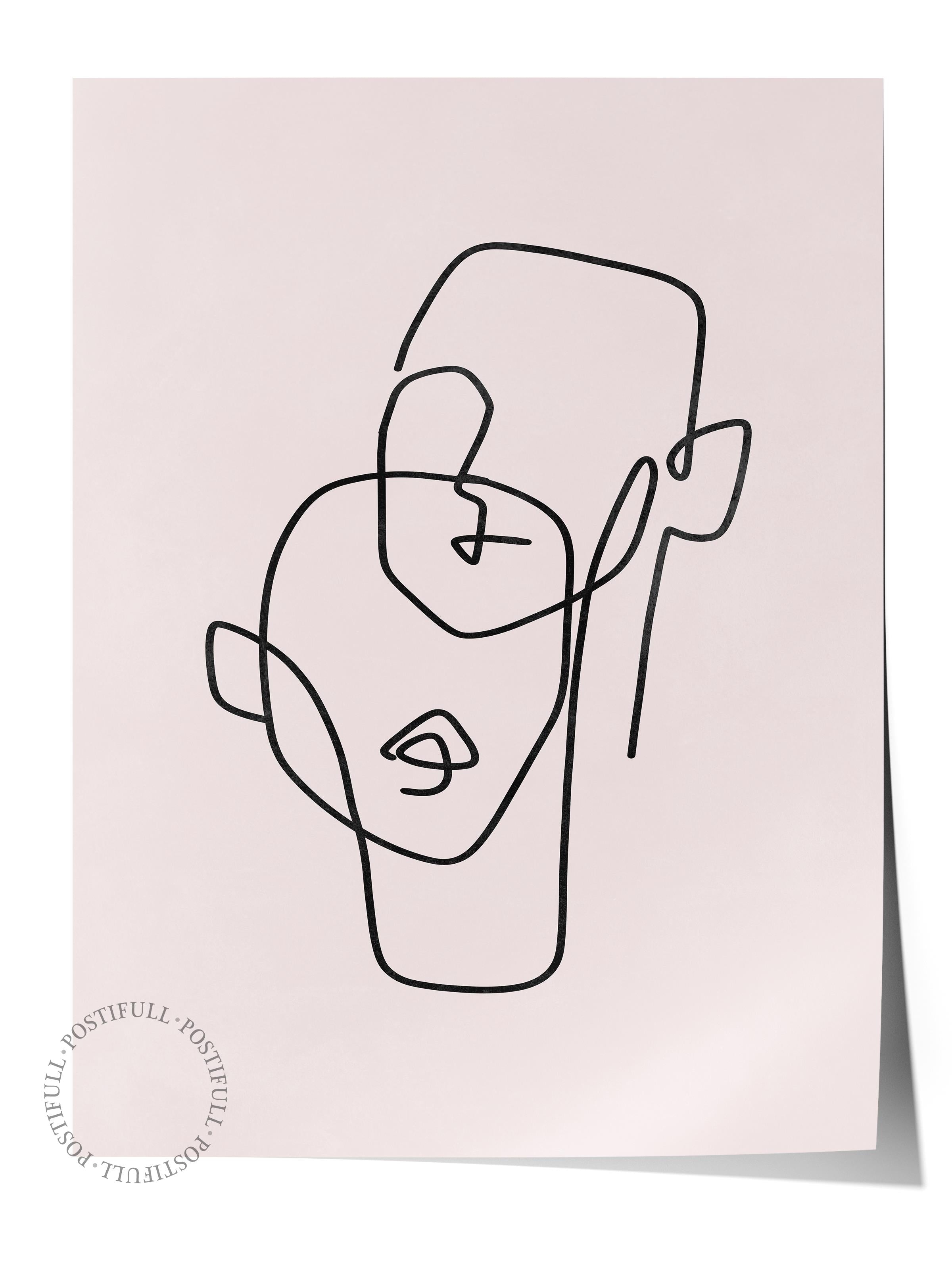 Siyah Beyaz Soyut Temalı Çerçevesiz Poster