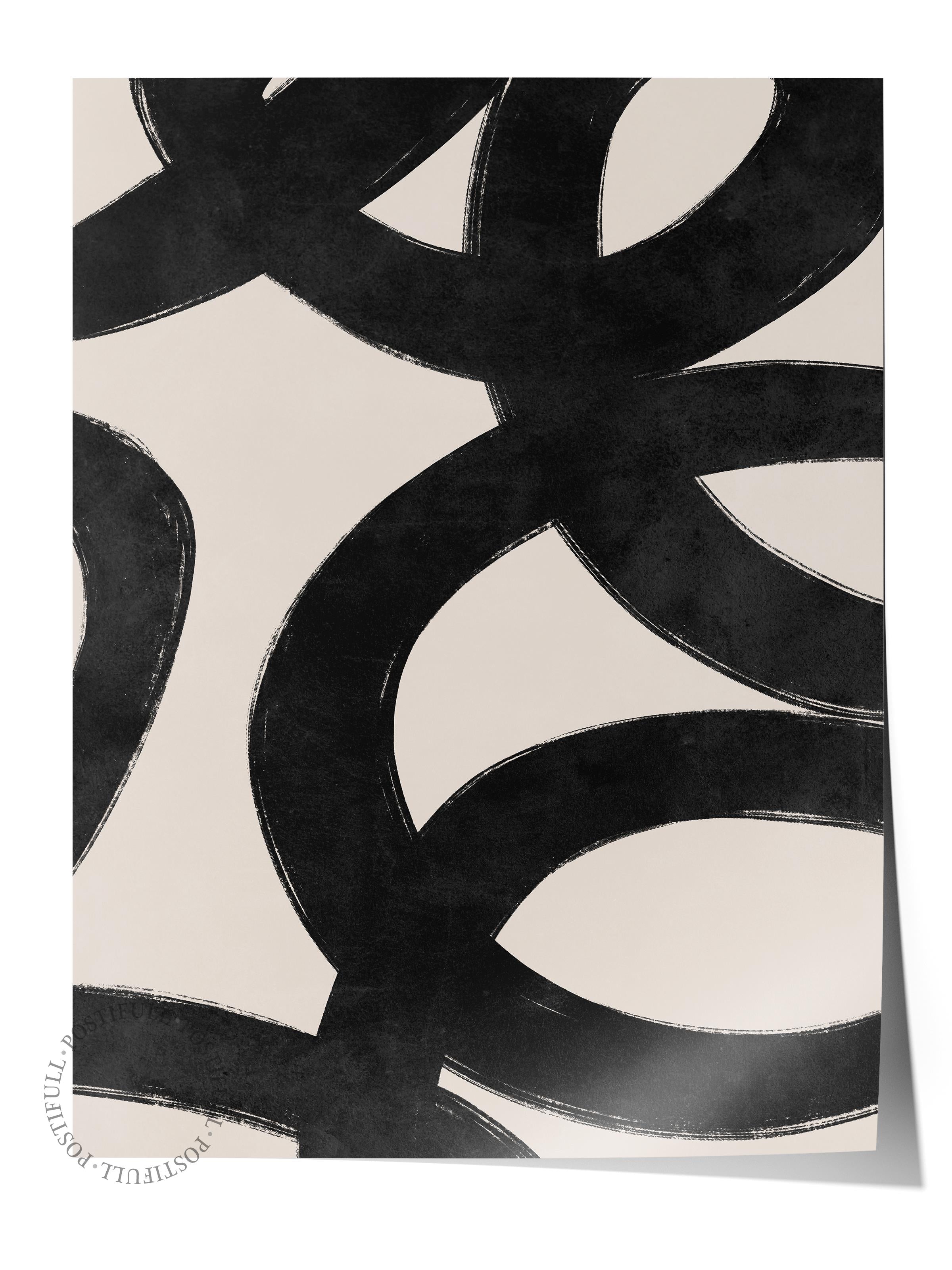 Siyah Beyaz Soyut Temalı Çerçevesiz Poster