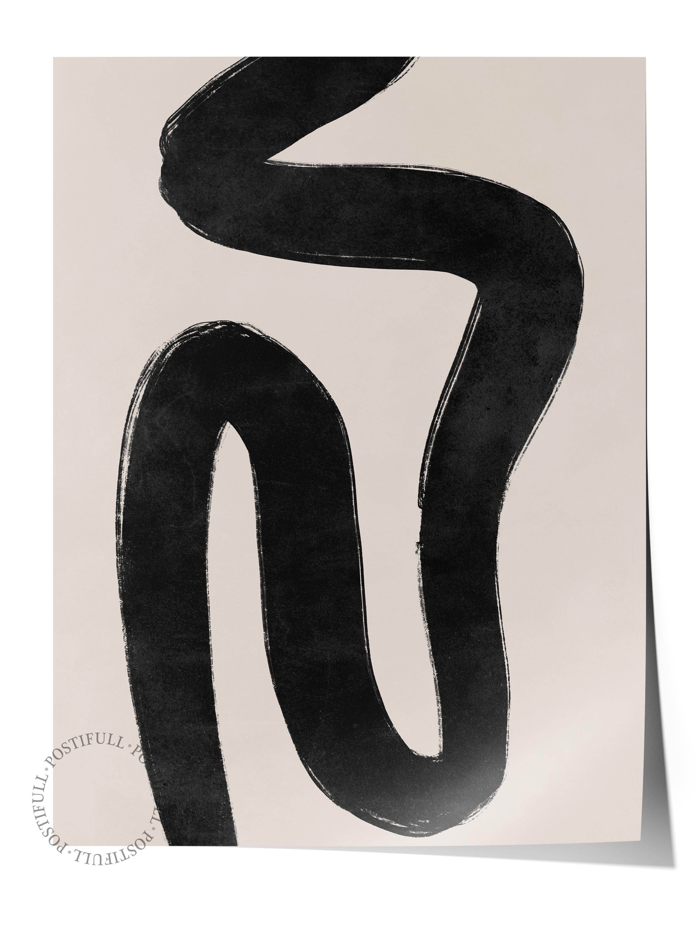 Siyah Beyaz Soyut Temalı Çerçevesiz Poster