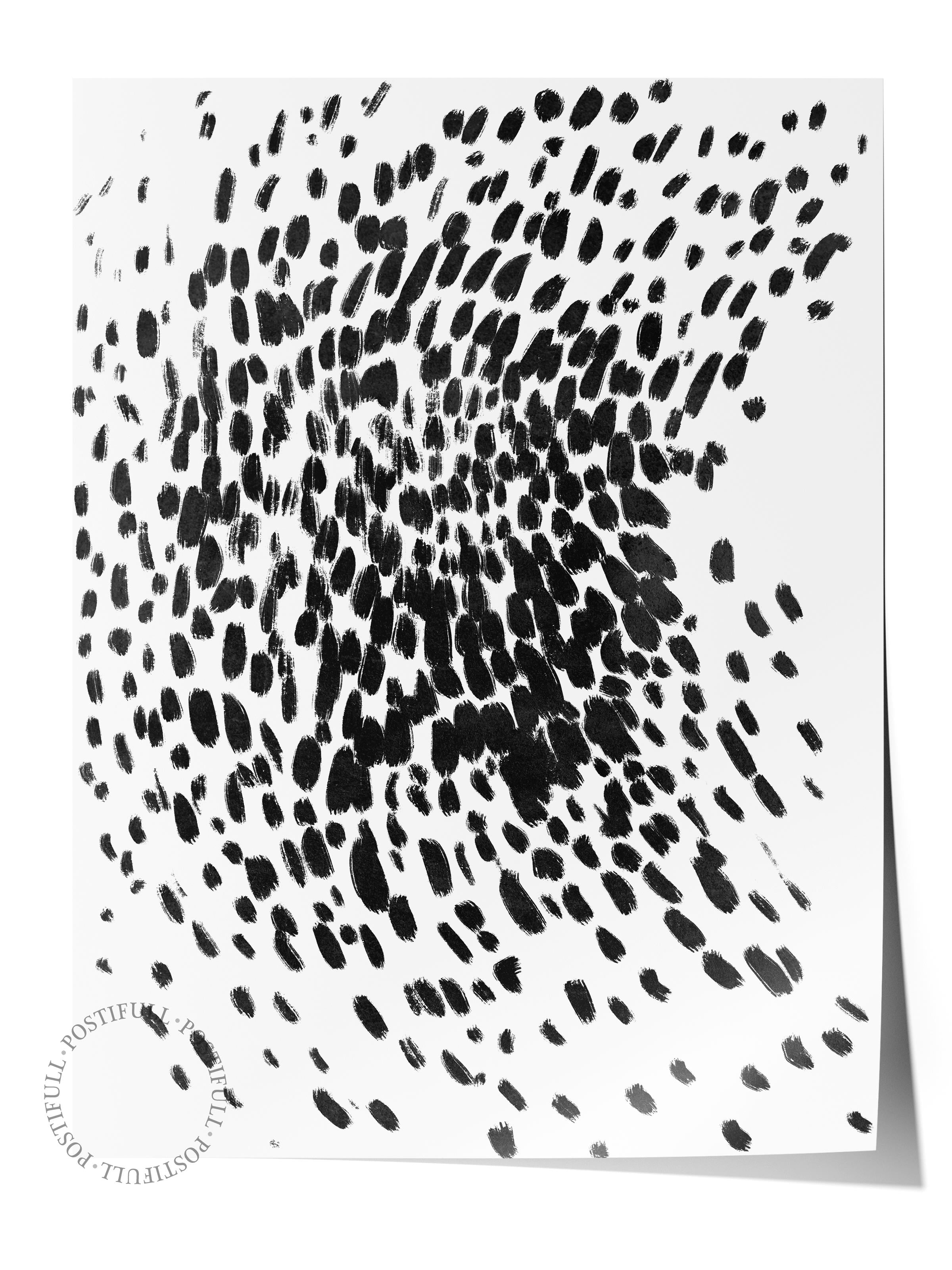 Siyah Beyaz Soyut Temalı Çerçevesiz Poster