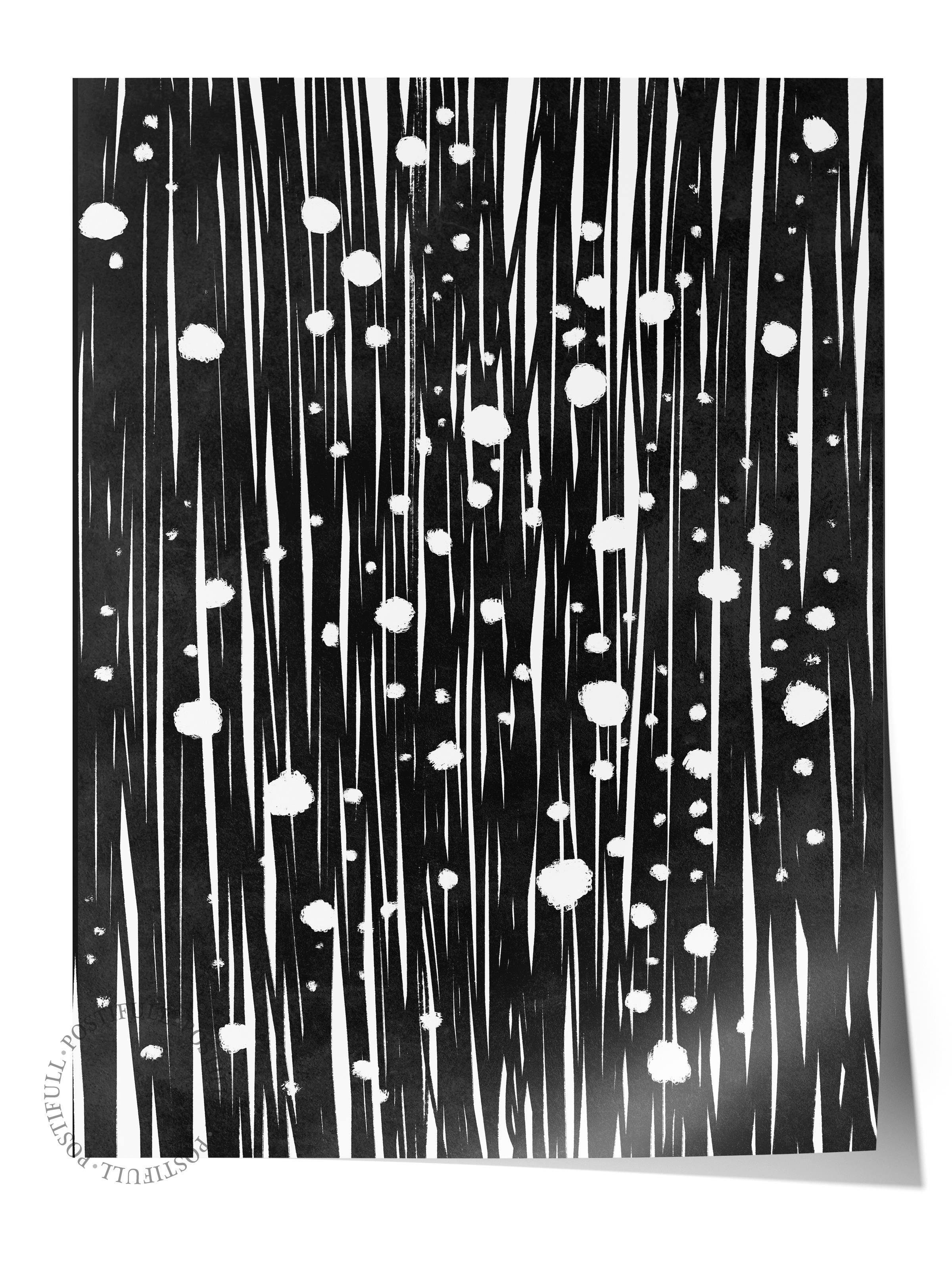 Siyah Beyaz Soyut Temalı Çerçevesiz Poster