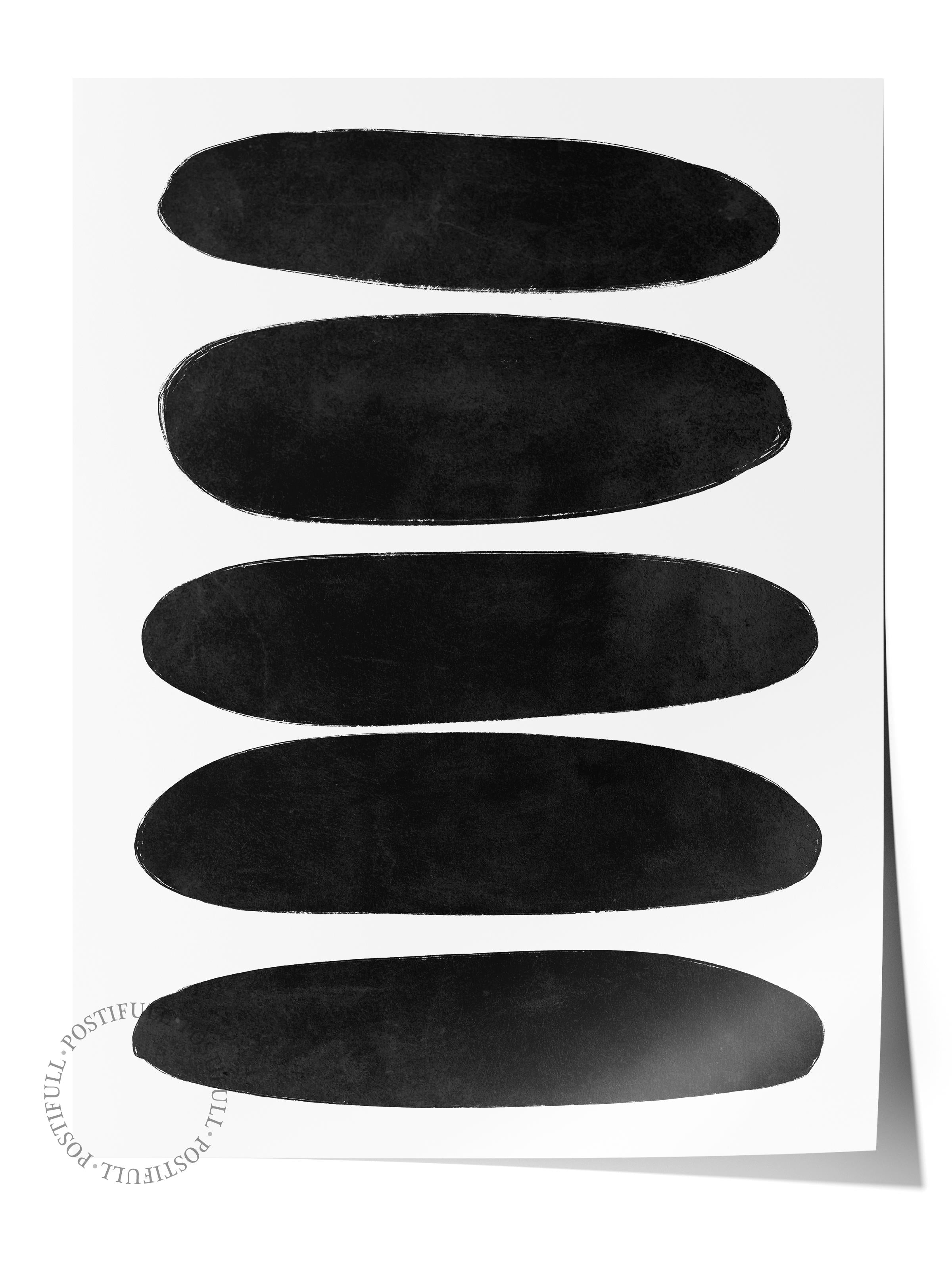 Siyah Beyaz Soyut Temalı Çerçevesiz Poster