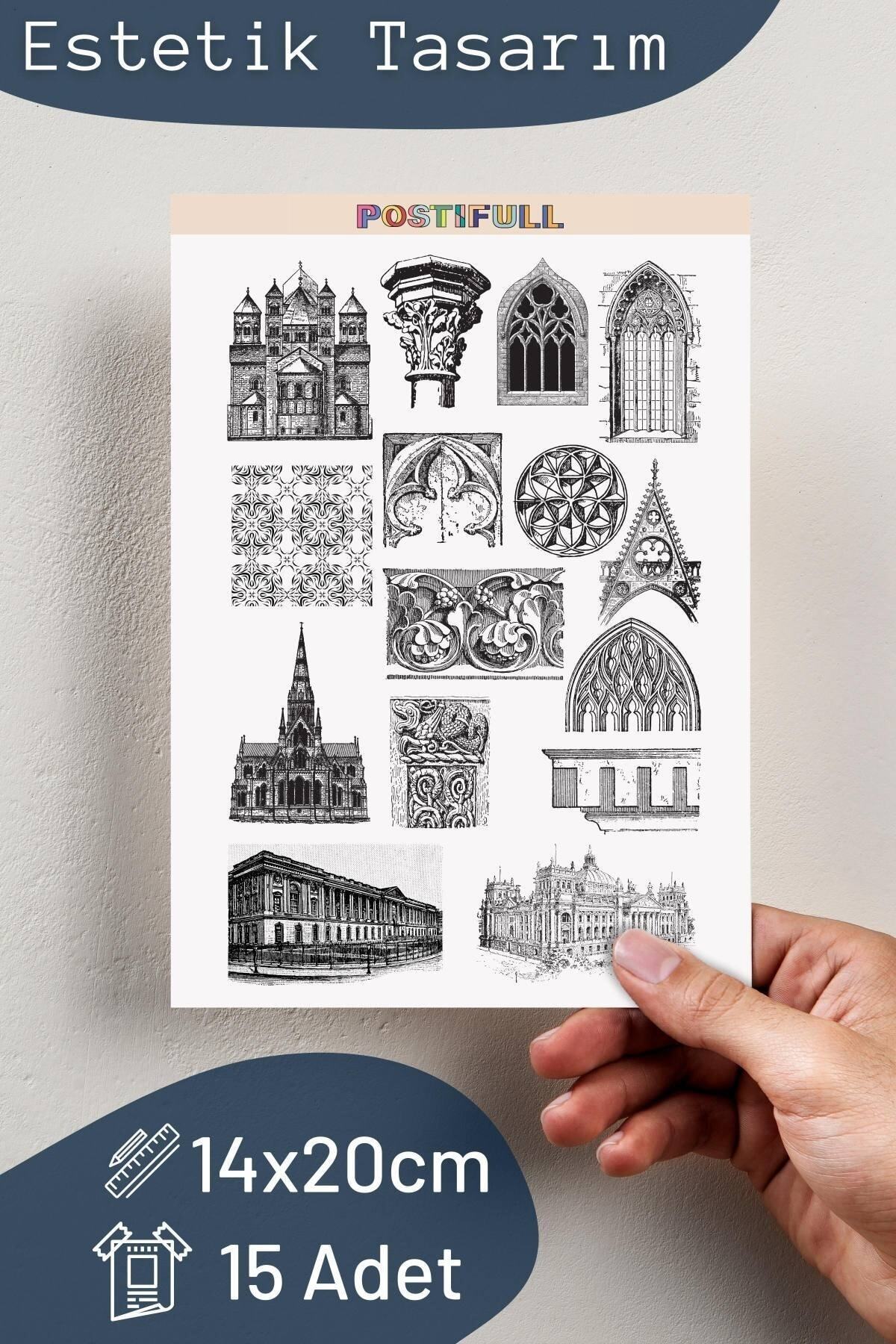 Siyah Beyaz Temalı Sticker Seti - 14 Adet Etiket Seti- Telefon, Tablet, Defter Laptop Uyumlu Etiket