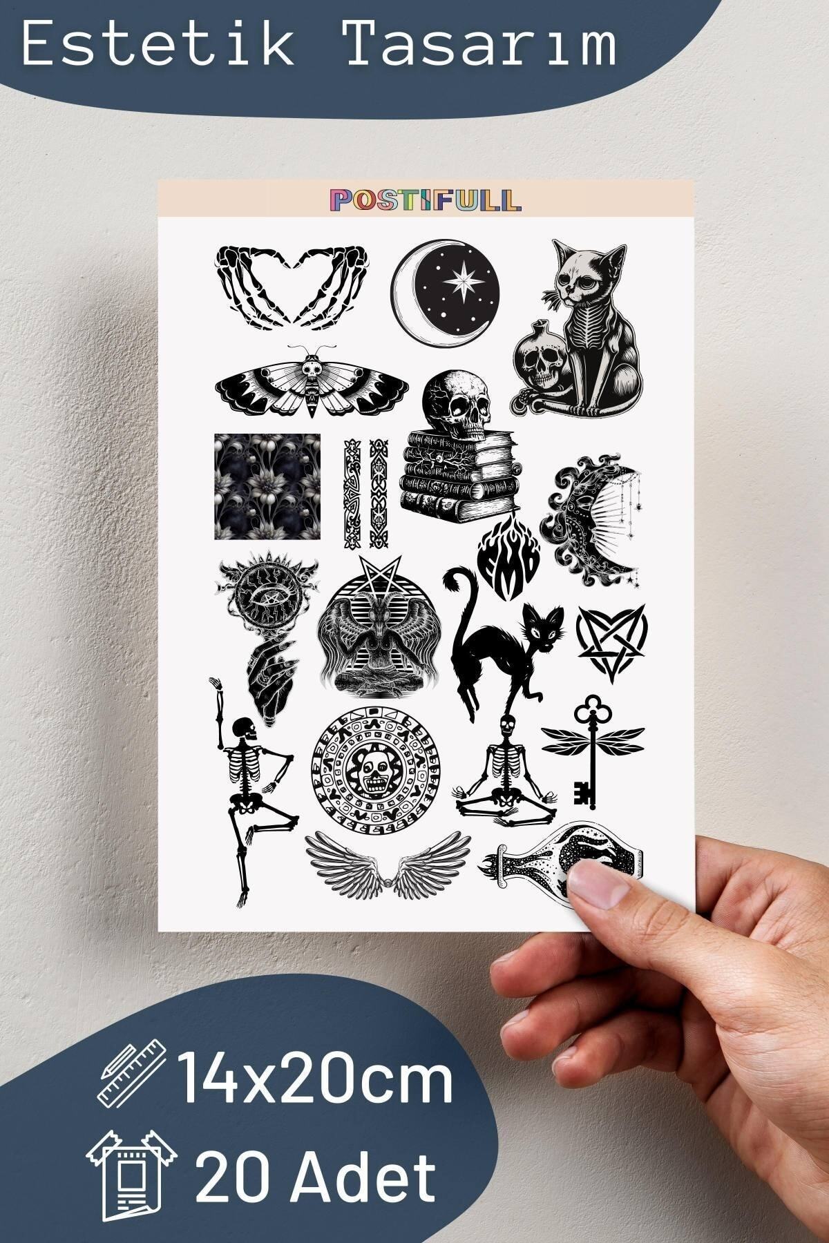 Sticker Çıkartma Seti - Yeşil - 18 Adet Etiket Seti- Telefon, Tablet, Defter Laptop Uyumlu Etiket