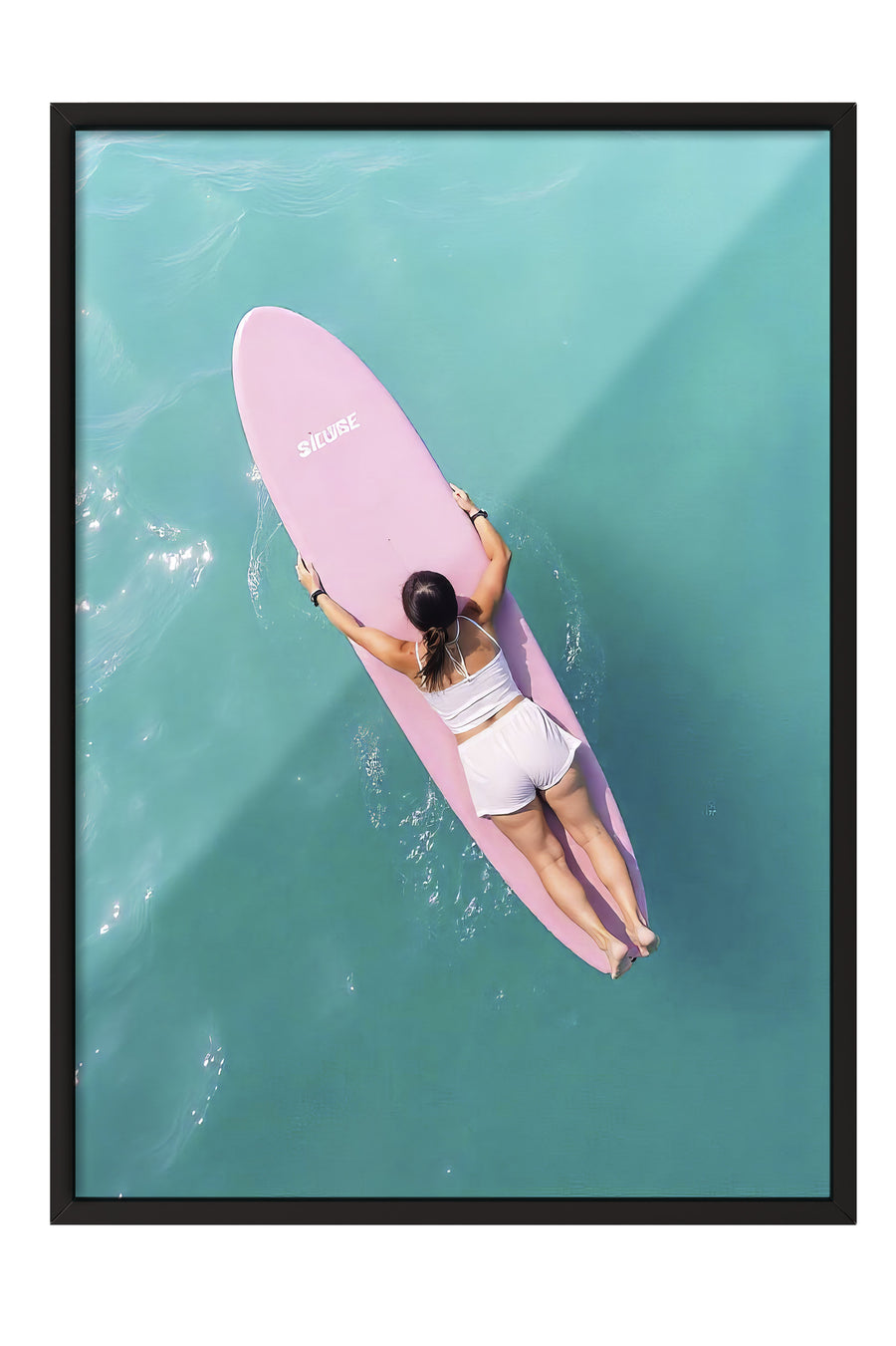 Paddleboarding Üzerinde Kişi Poster Poster – Siyah Çerçeveli Tablo