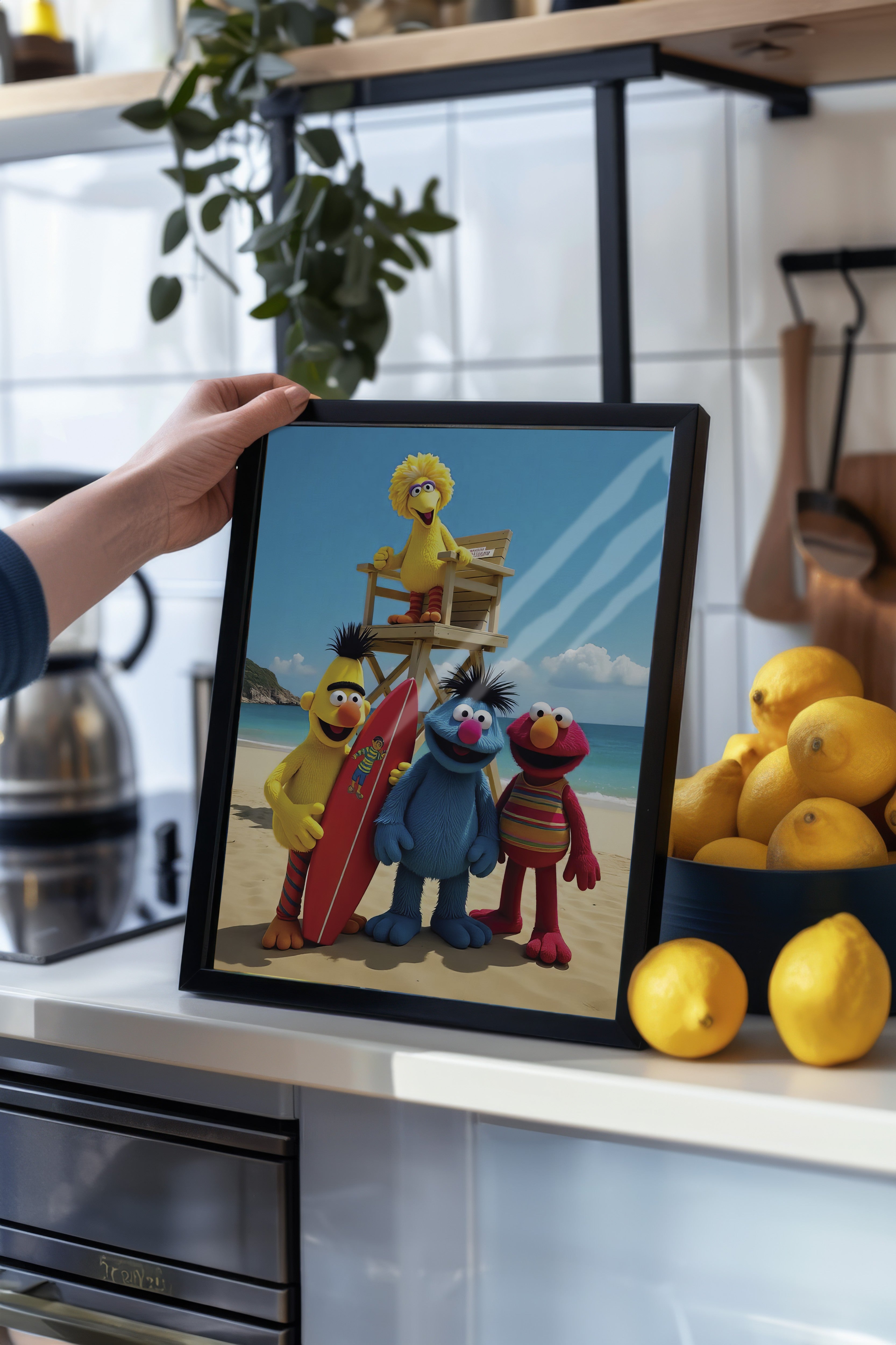 Siyah Çerçeveli Poster, Plaj Kuklaları, Fotoğraf, Maximalist, Renkli Renk Poster, 2025 Yaz Seçkisi, NO:109624