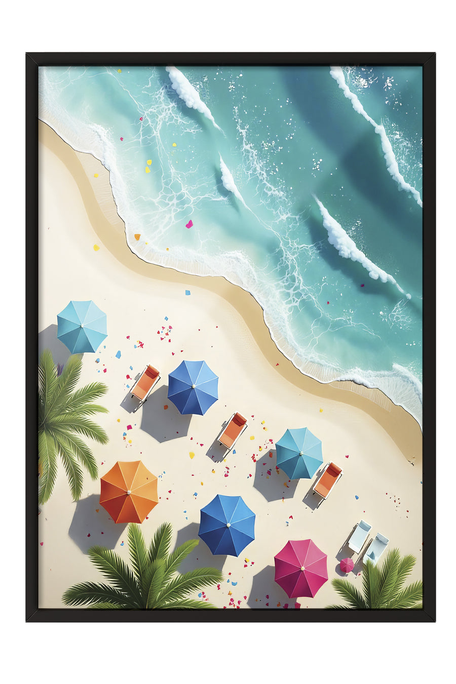 Sahil Manzarası Poster Poster – Siyah Çerçeveli Tablo
