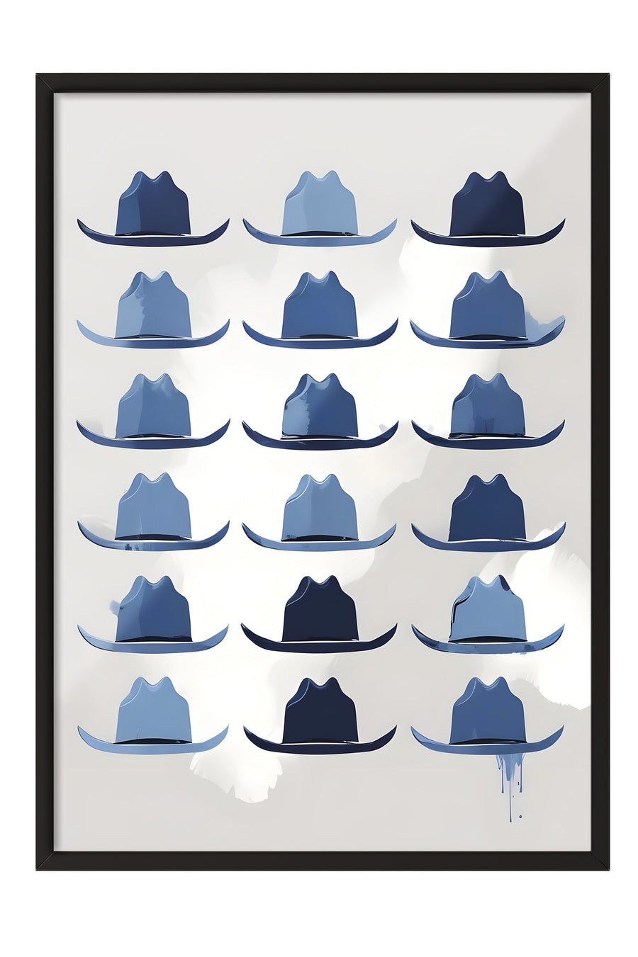 Mavi Şapka Çeşitlemeleri Poster – Siyah Çerçeveli Tablo