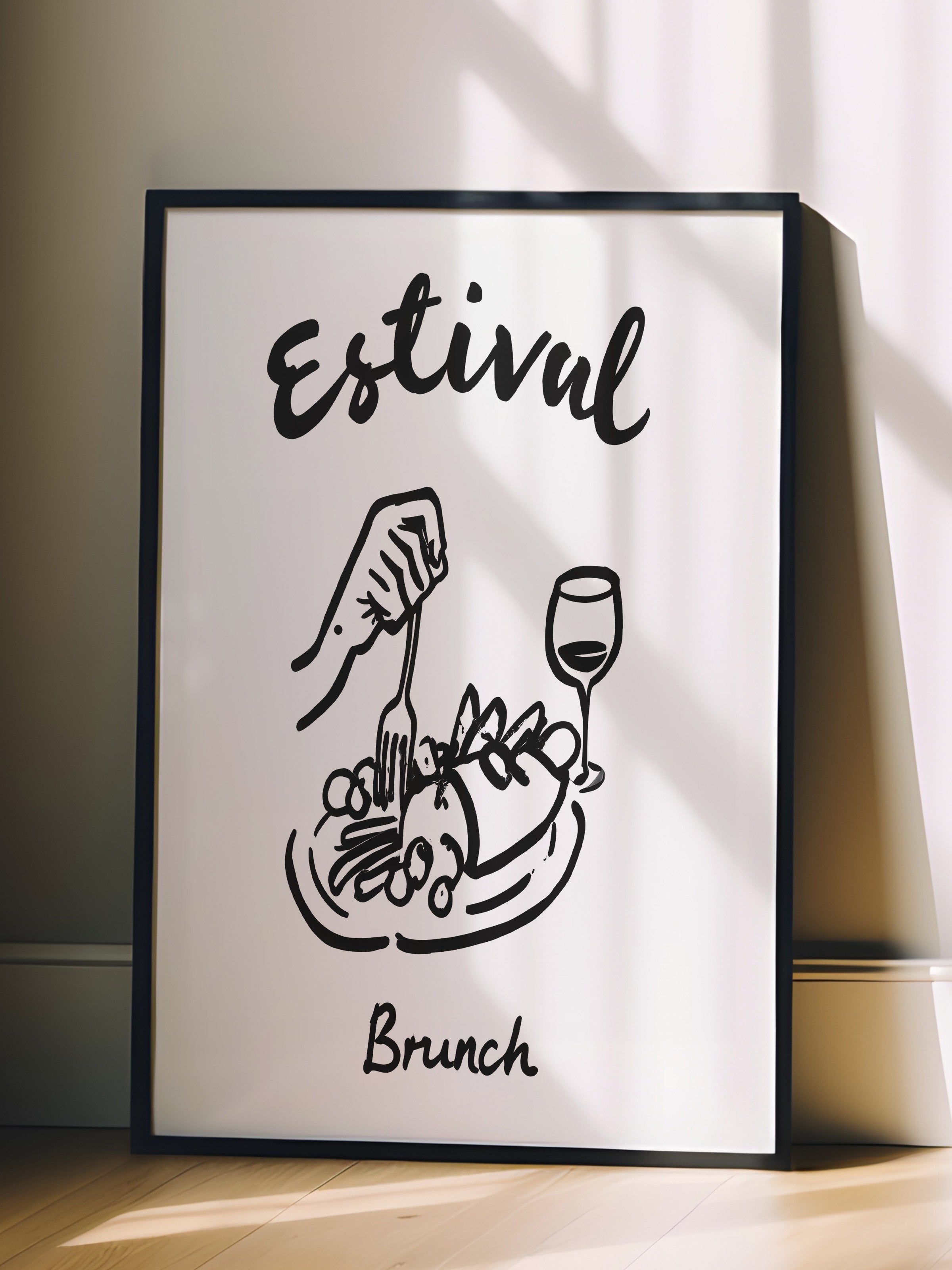 Siyah Çerçeveli Tablo, Estival Brunch, Comfort Serisi Mutfak Duvar Tablosu, NO:109113
