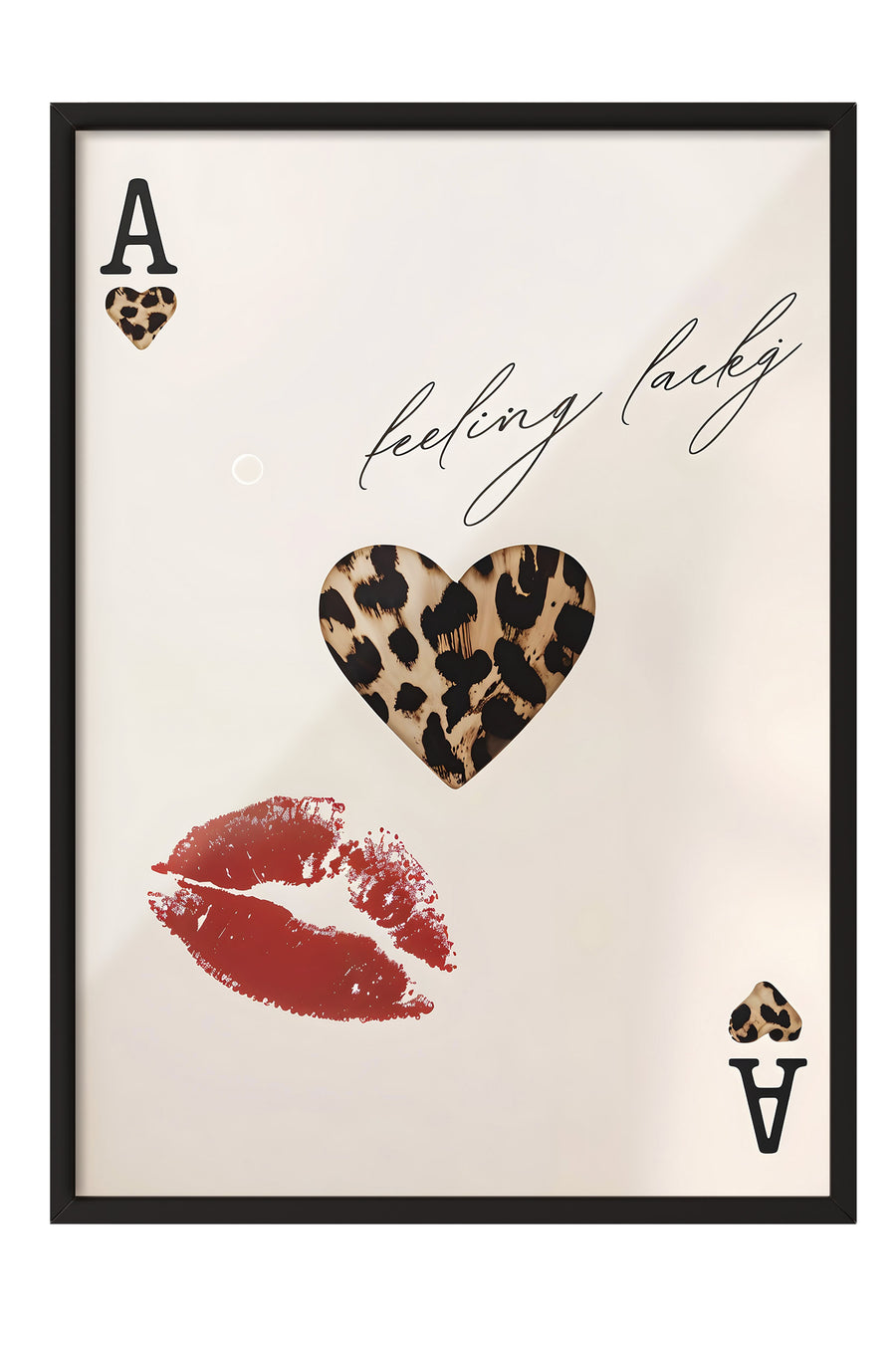 Farklı Tonlarda feeling lucky Poster – Siyah Çerçeveli Tablo