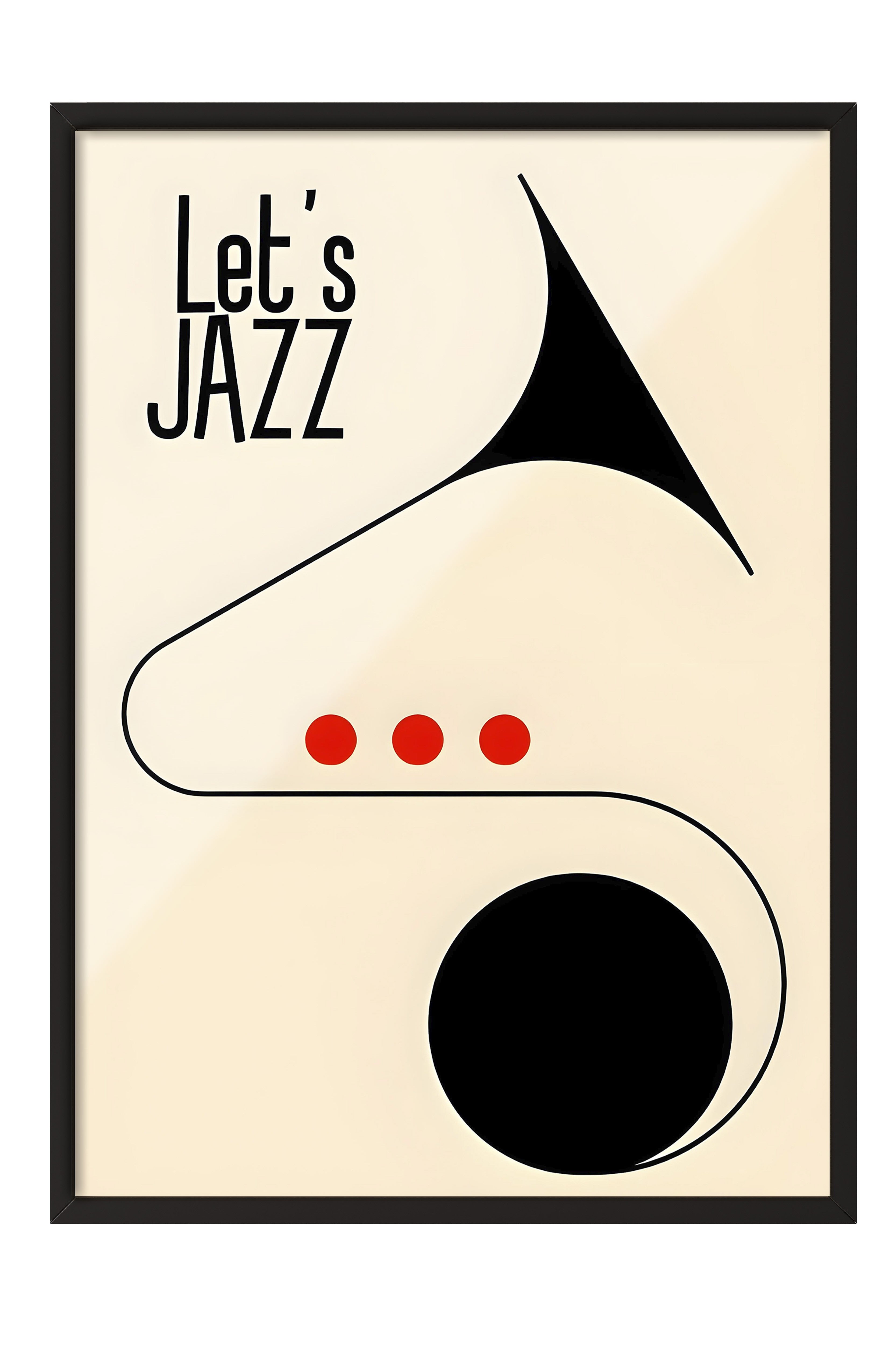 Siyah Çerçeveli Tablo, Let's Jazz - 2, Comfort Serisi Poster ve  Duvar Tablosu, NO:108970