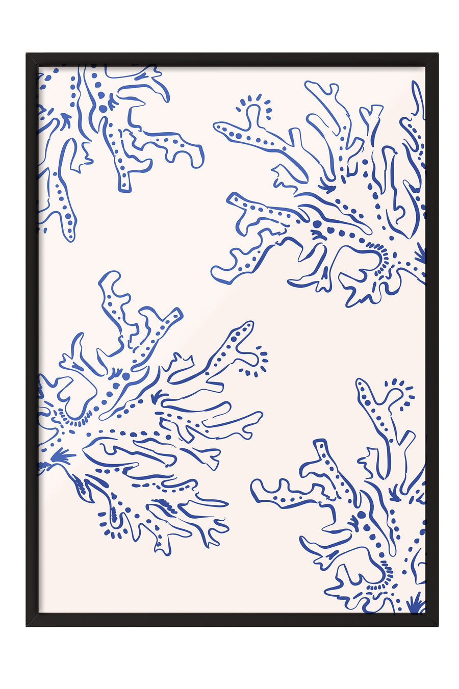 Mavi mercan desenleri Poster Poster – Siyah Çerçeveli Tablo