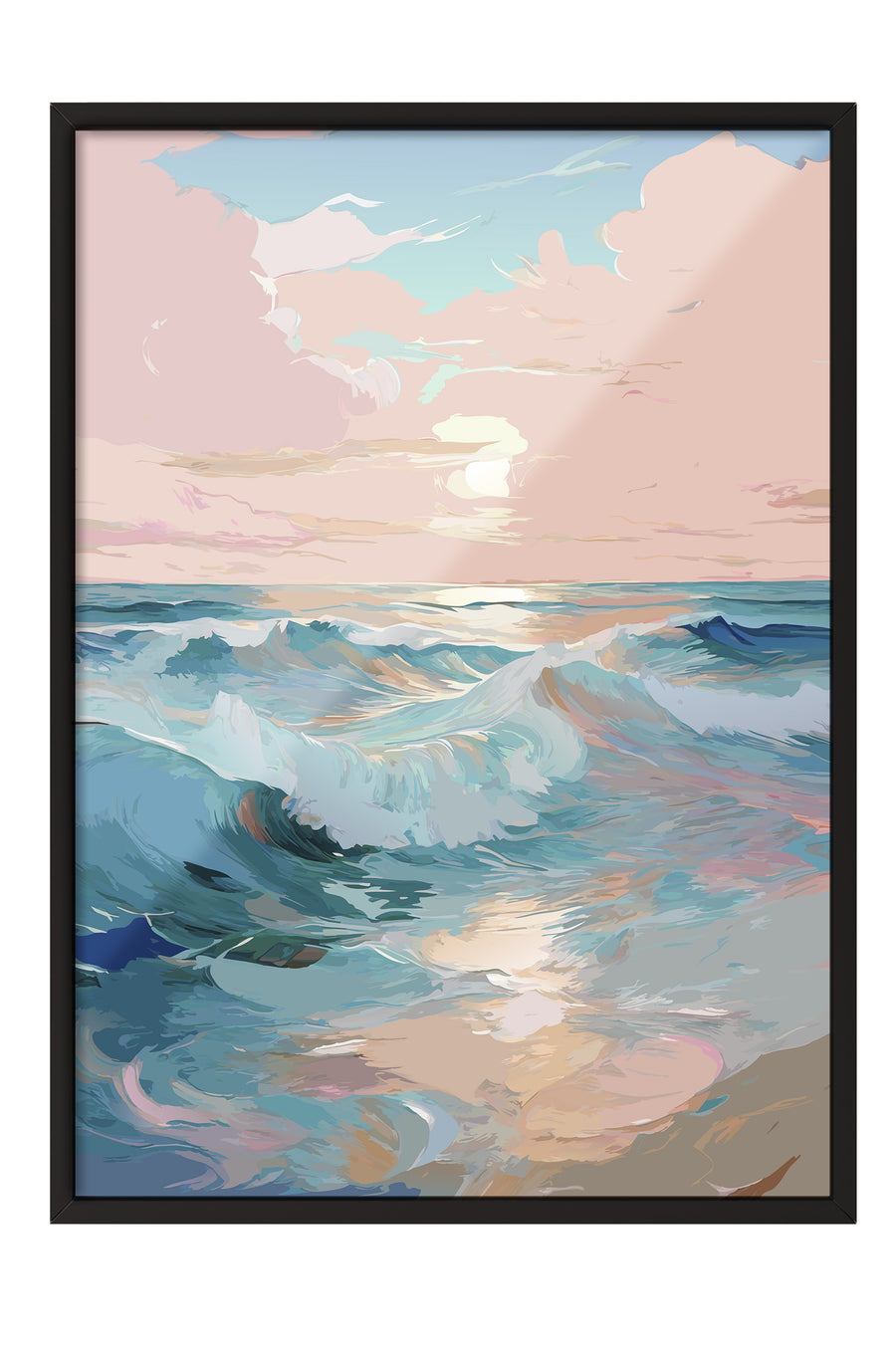 Fırtınalı Deniz Dalgalı Poster Poster – Siyah Çerçeveli Tablo