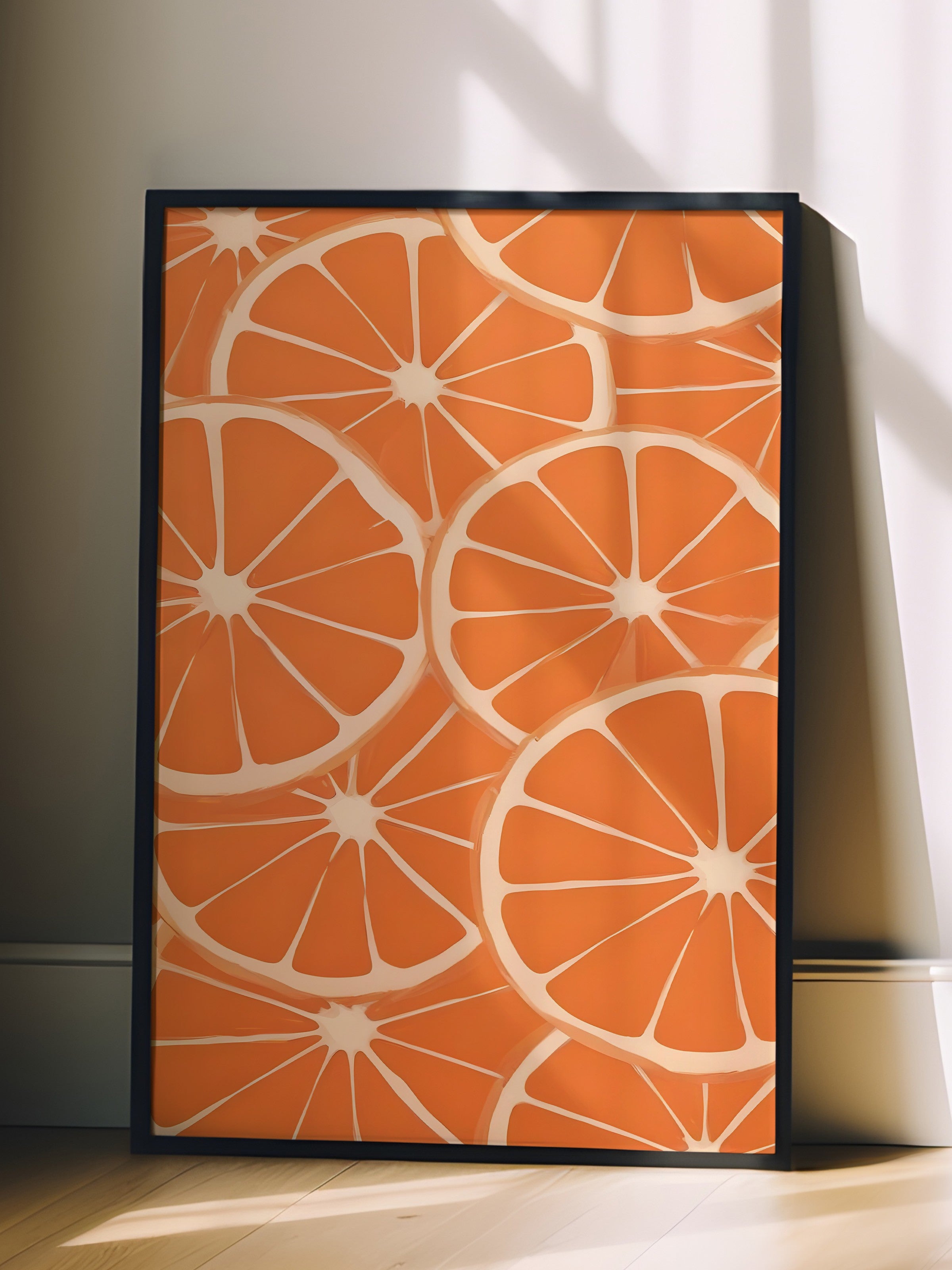 Siyah Çerçeveli Tablo, Orange, Comfort Serisi Mutfak Duvar Tablosu, NO:109131