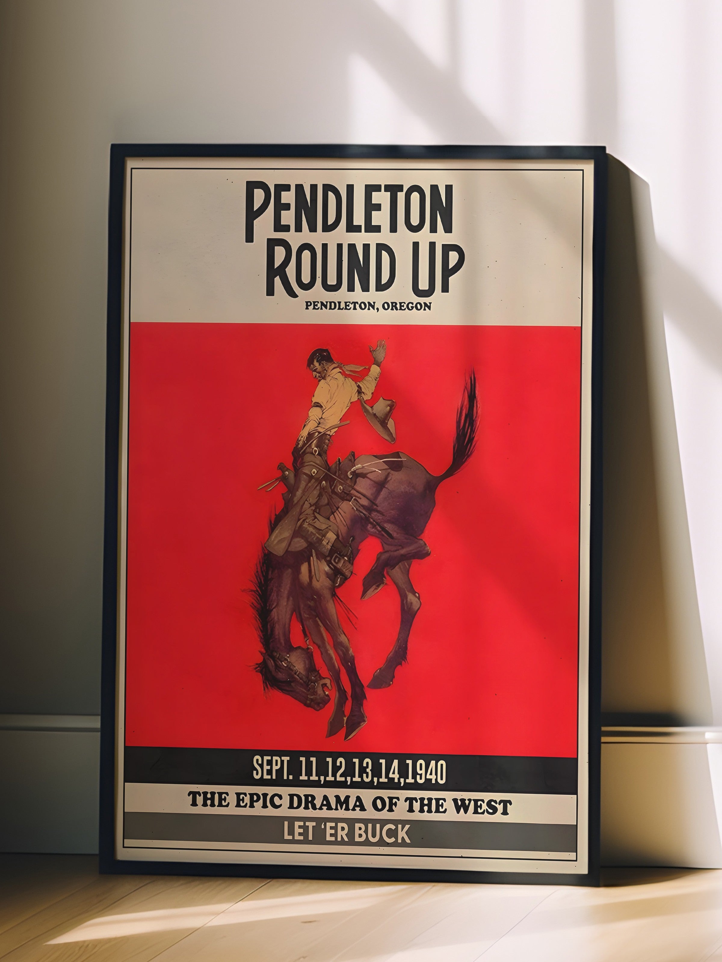 Siyah Çerçeveli Tablo, Pendleton Round Up Rodeo, Comfort Serisi Poster ve Duvar Tablosu, NO:108960