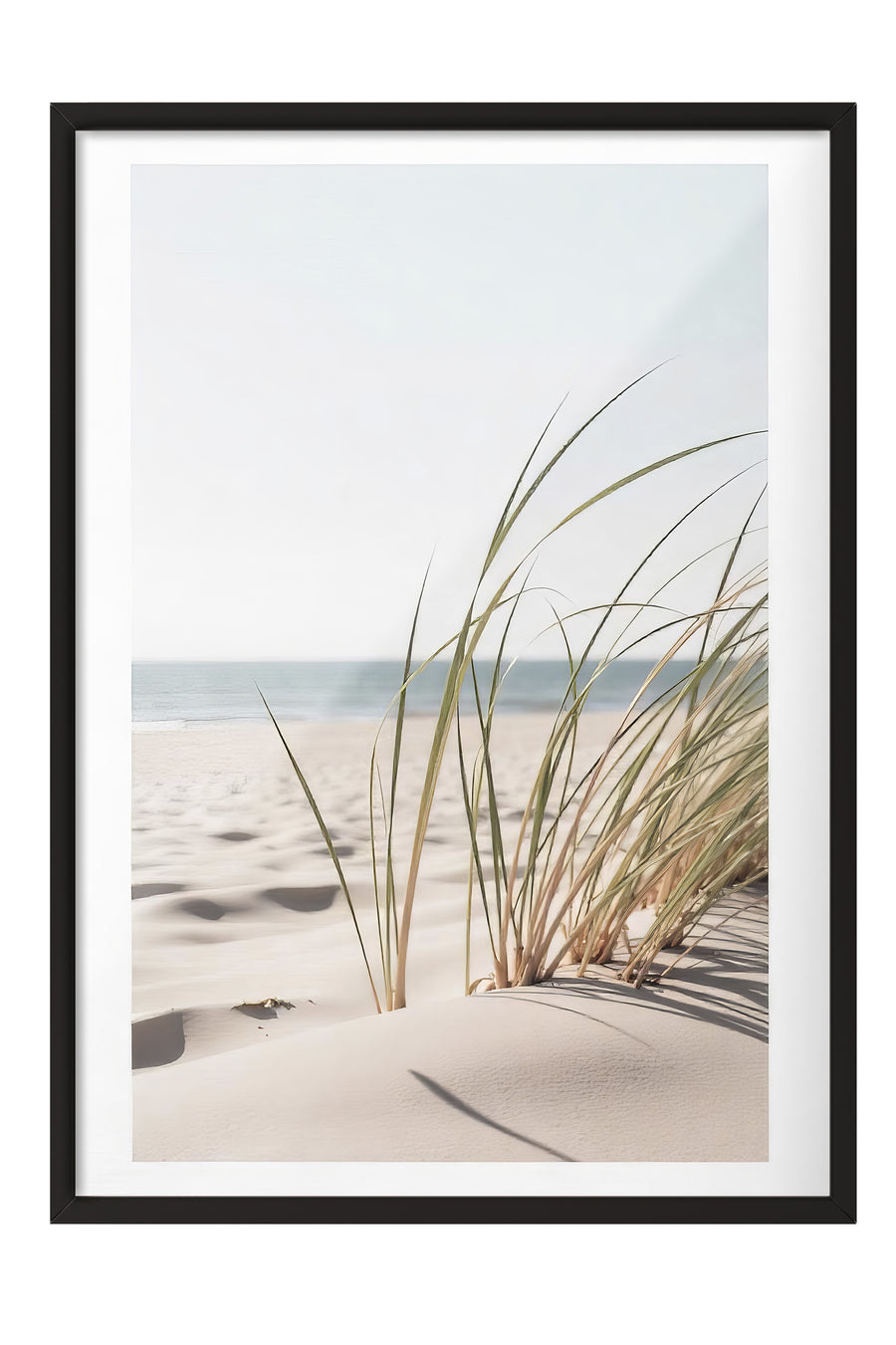 Kumsal ve Deniz Manzarası Poster Poster – Siyah Çerçeveli Tablo