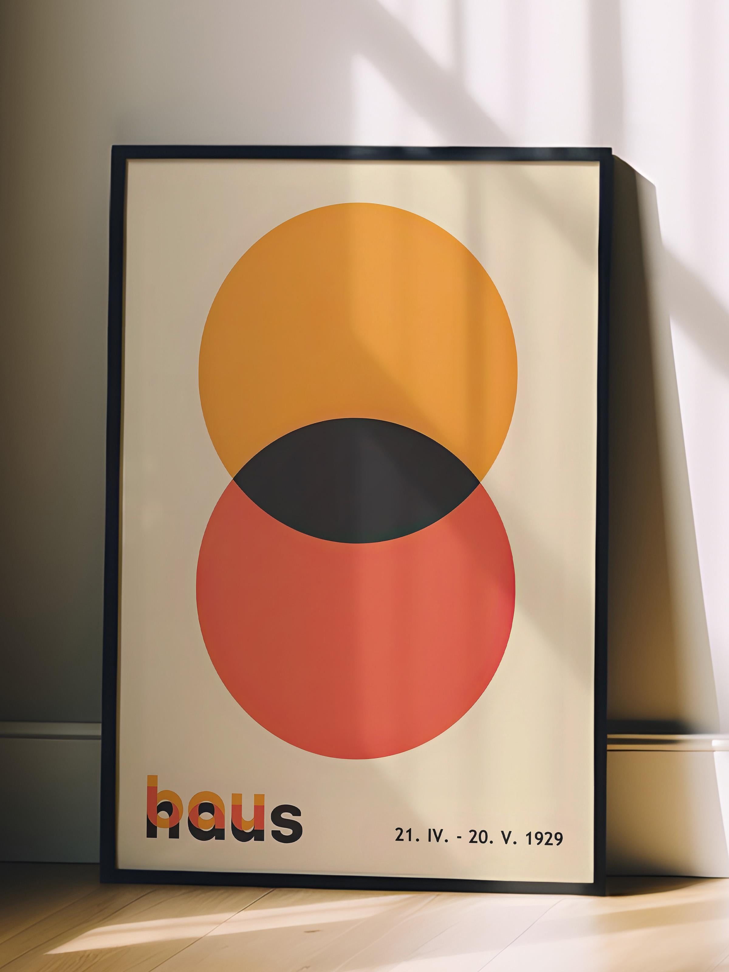Siyah Çerçeveli Tablo, Poster ve Çerçeve Seti, Bauhaus Circles Comfort Serisi NO:108613