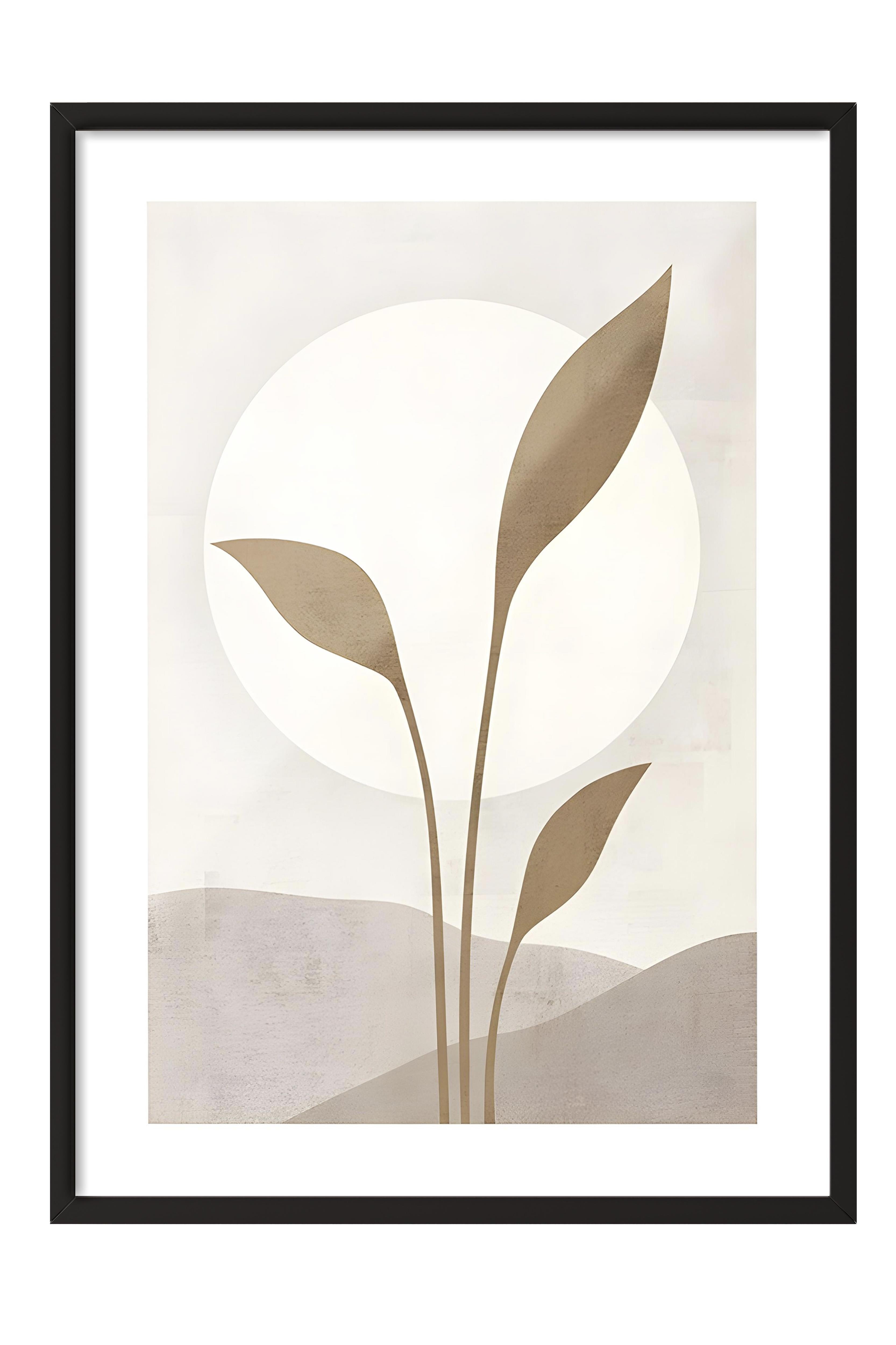 Siyah Çerçeveli Tablo, Poster ve Çerçeve Seti, Beige Solar Comfort Serisi NO:108579