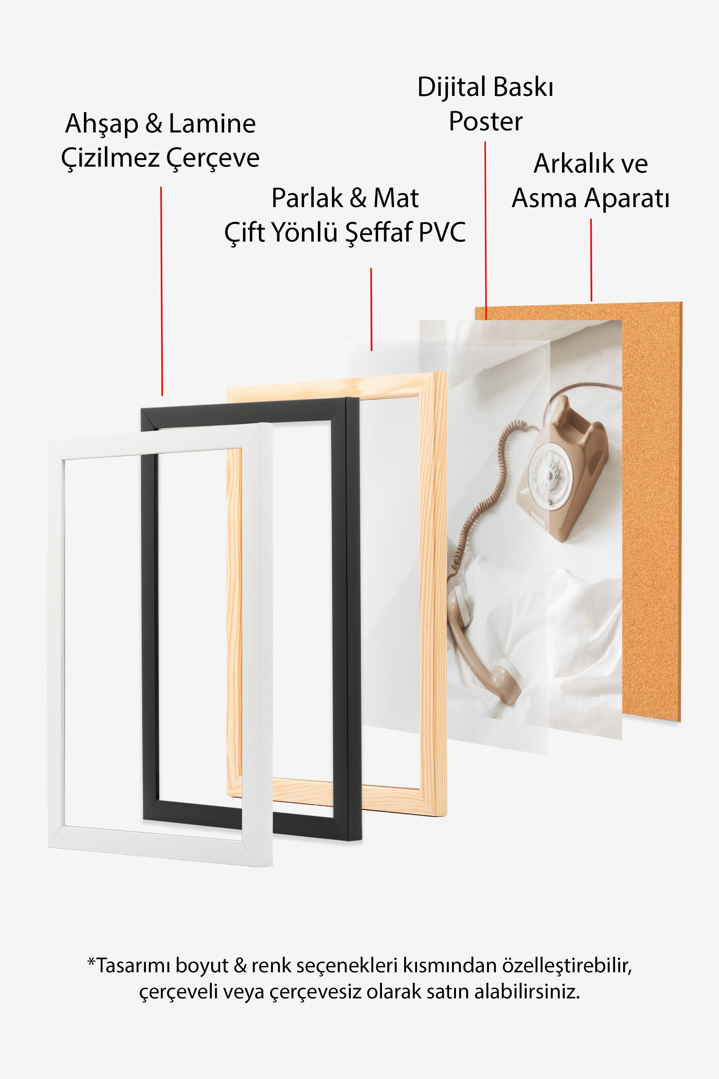 Siyah Çerçeveli Tablo, Poster ve Çerçeve Seti, Bijutsu Sekai - Morning Glory Comfort Serisi NO:108721
