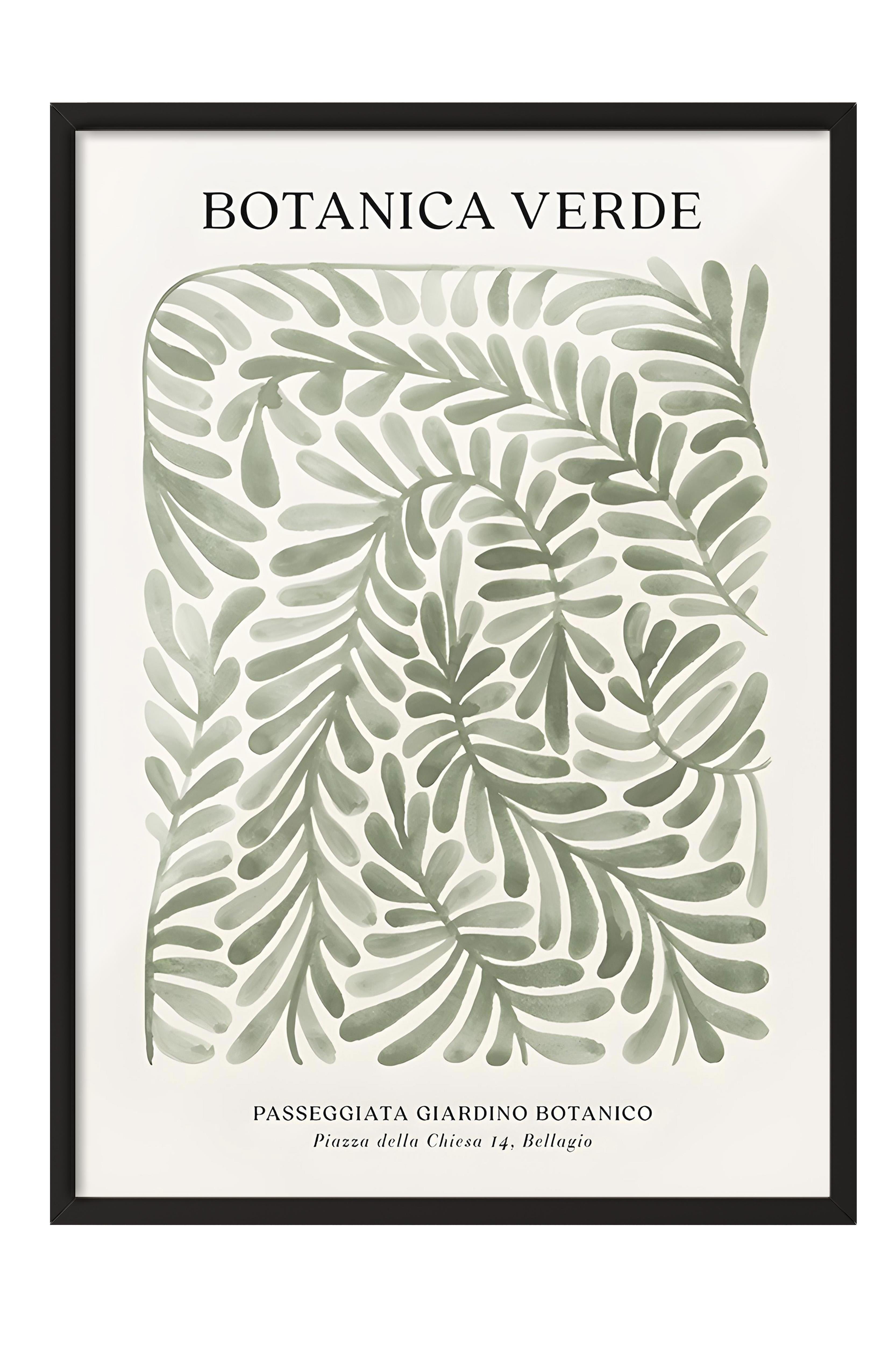 Siyah Çerçeveli Tablo, Poster ve Çerçeve Seti, Botanica Verde Comfort Serisi NO:108594