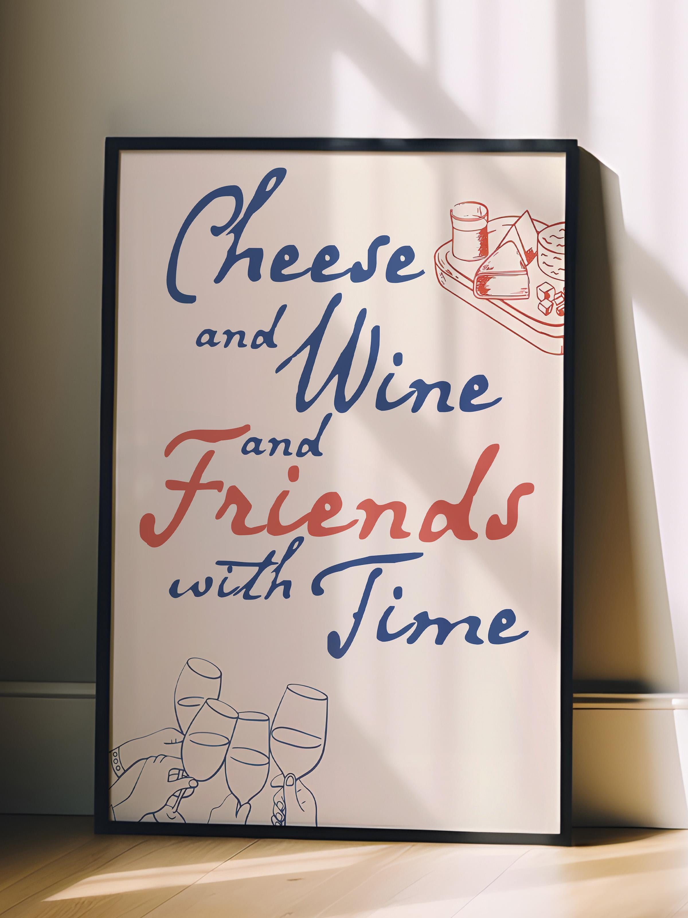 Siyah Çerçeveli Tablo, Poster ve Çerçeve Seti, Cheese And Wine Comfort Serisi NO:108702