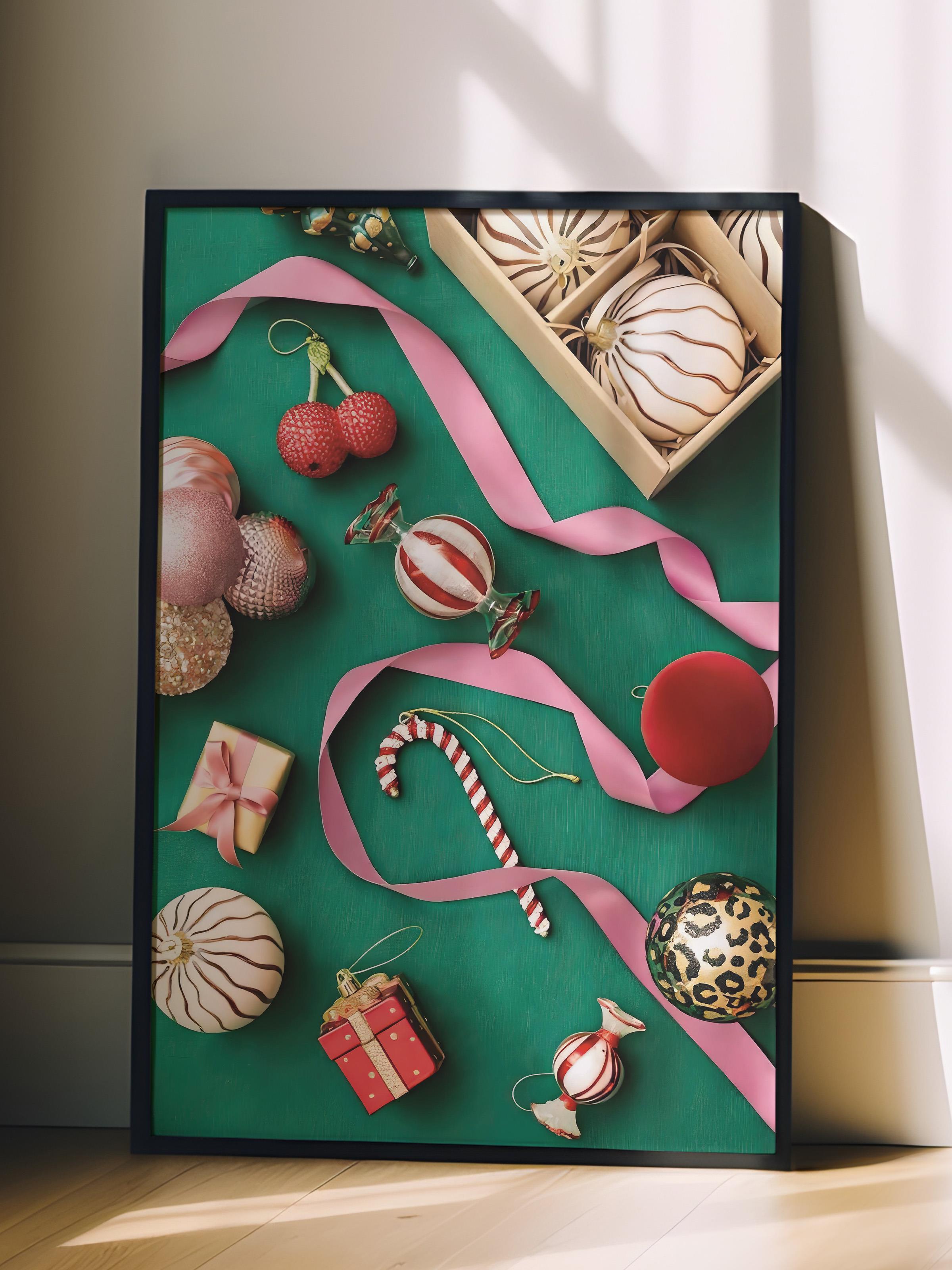Siyah Çerçeveli Tablo, Çerçeveli Yılbaşı Poster, Christmas Decorations Comfort Serisi NO:108666