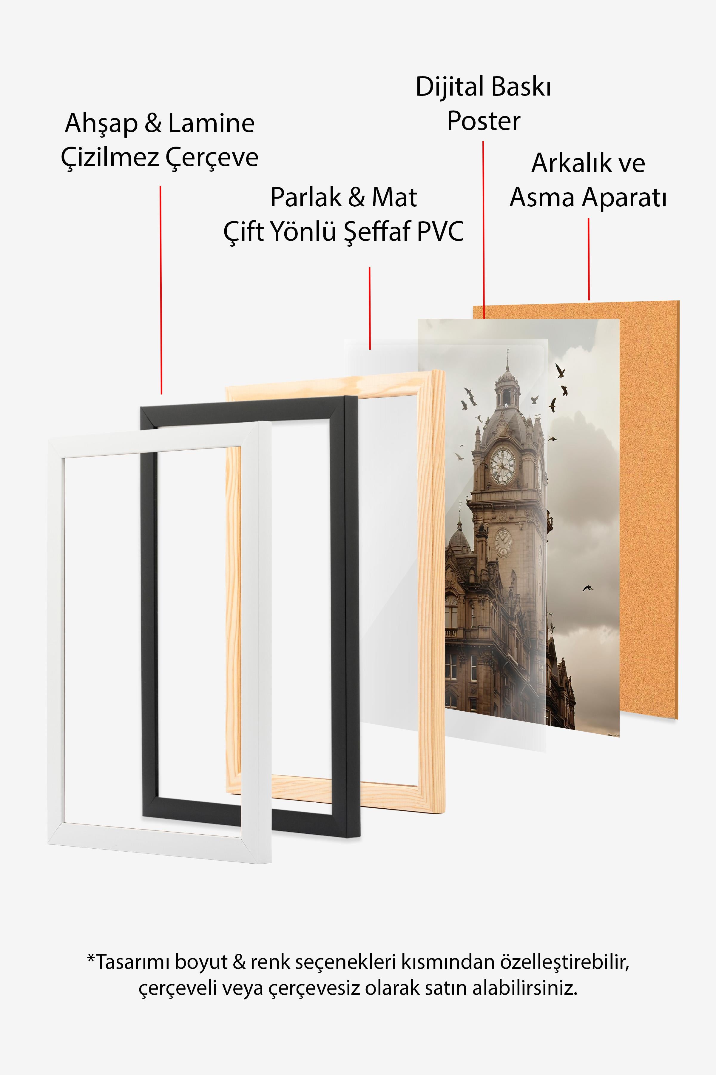 Siyah Çerçeveli Tablo, Yılbaşı Poster, Yılbaşı Dekoru,Christmas Gifts Comfort Serisi NO:108648