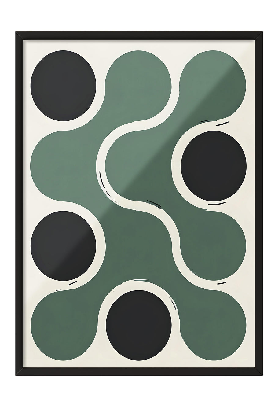 Soyut Daire Deseni Poster – Siyah Çerçeveli Tablo