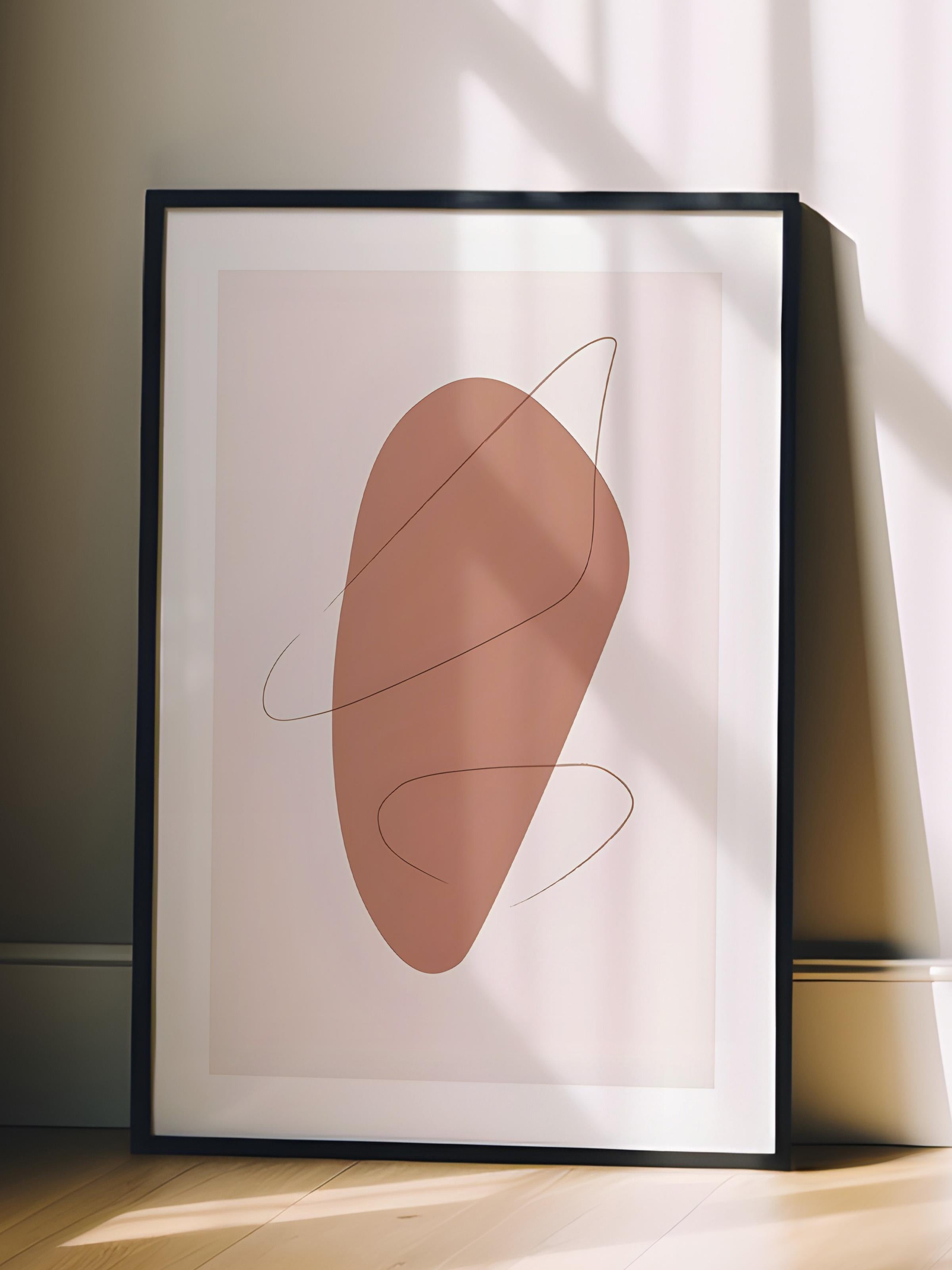 Siyah Çerçeveli Tablo, Poster ve Çerçeve Seti, Graphic Shapes and Lines No1 Comfort Serisi NO:108585