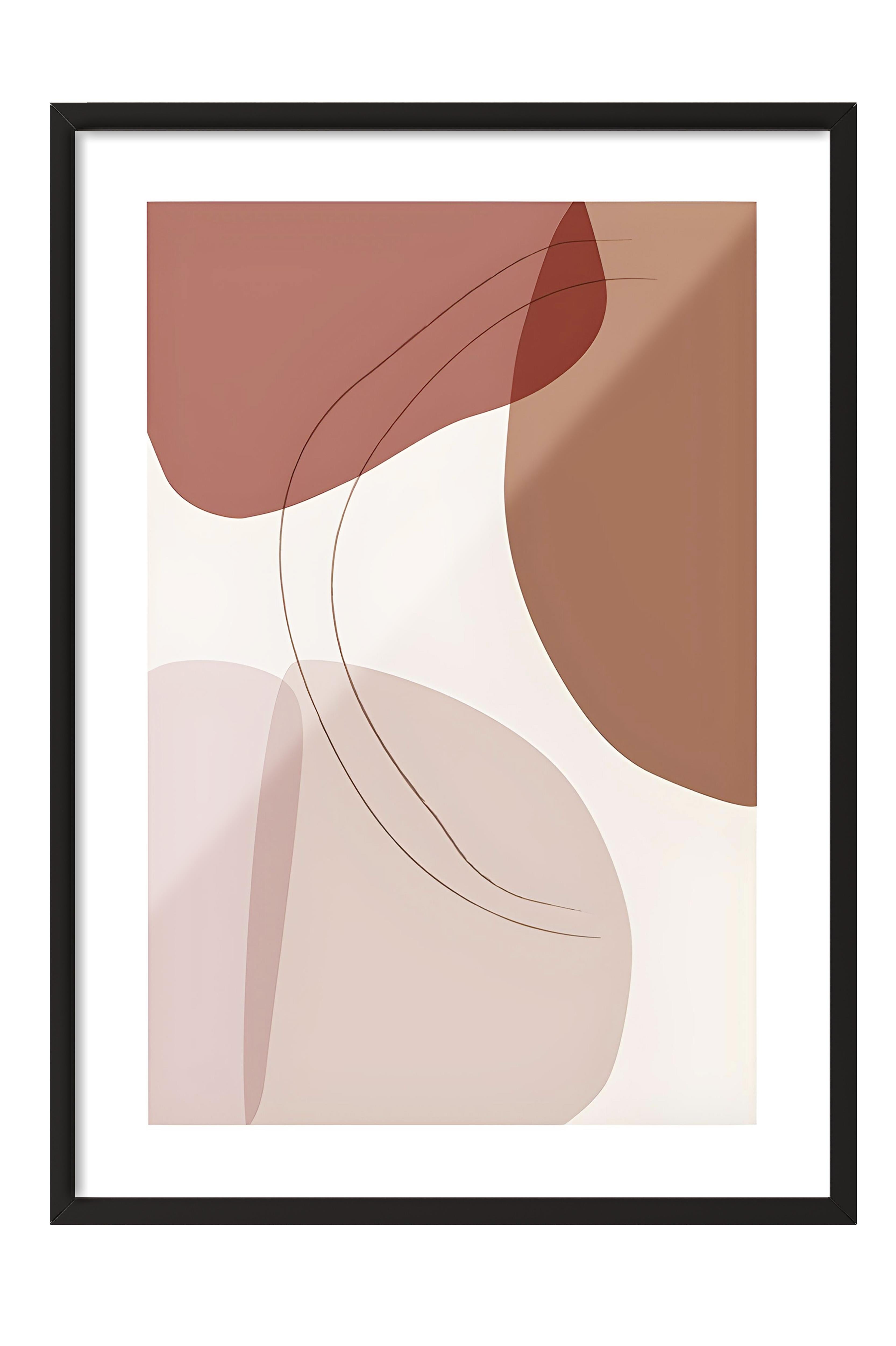 Siyah Çerçeveli Tablo, Poster ve Çerçeve Seti, Graphic Shapes and Lines No2 Comfort Serisi NO:108586