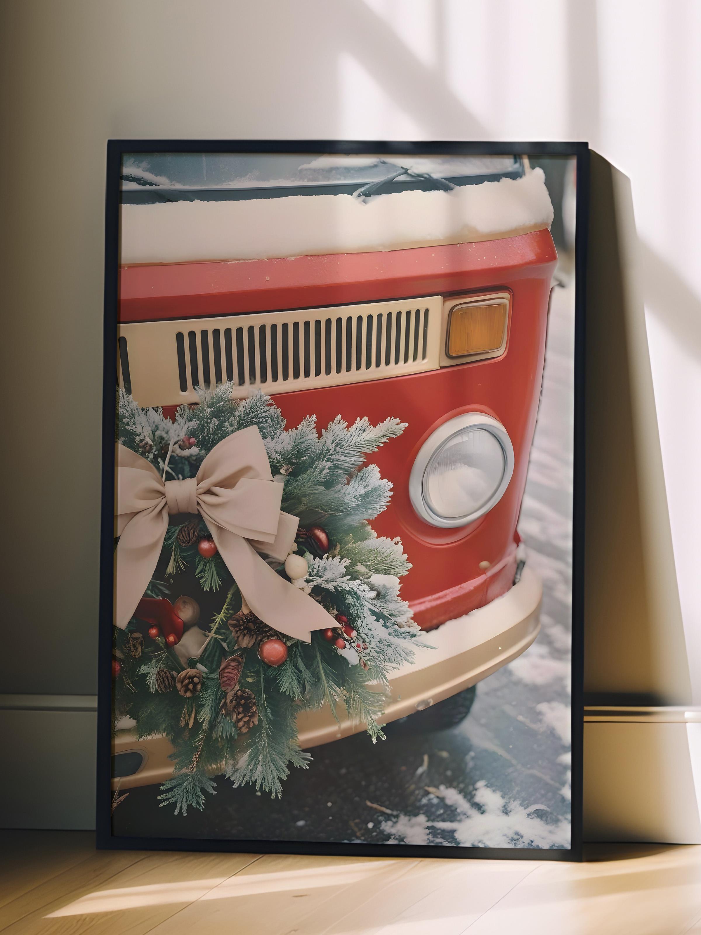 Siyah Çerçeveli Tablo, Çerçeveli Yılbaşı Poster, Yılbaşı Dekoru,Holiday Van Comfort Serisi NO:108627